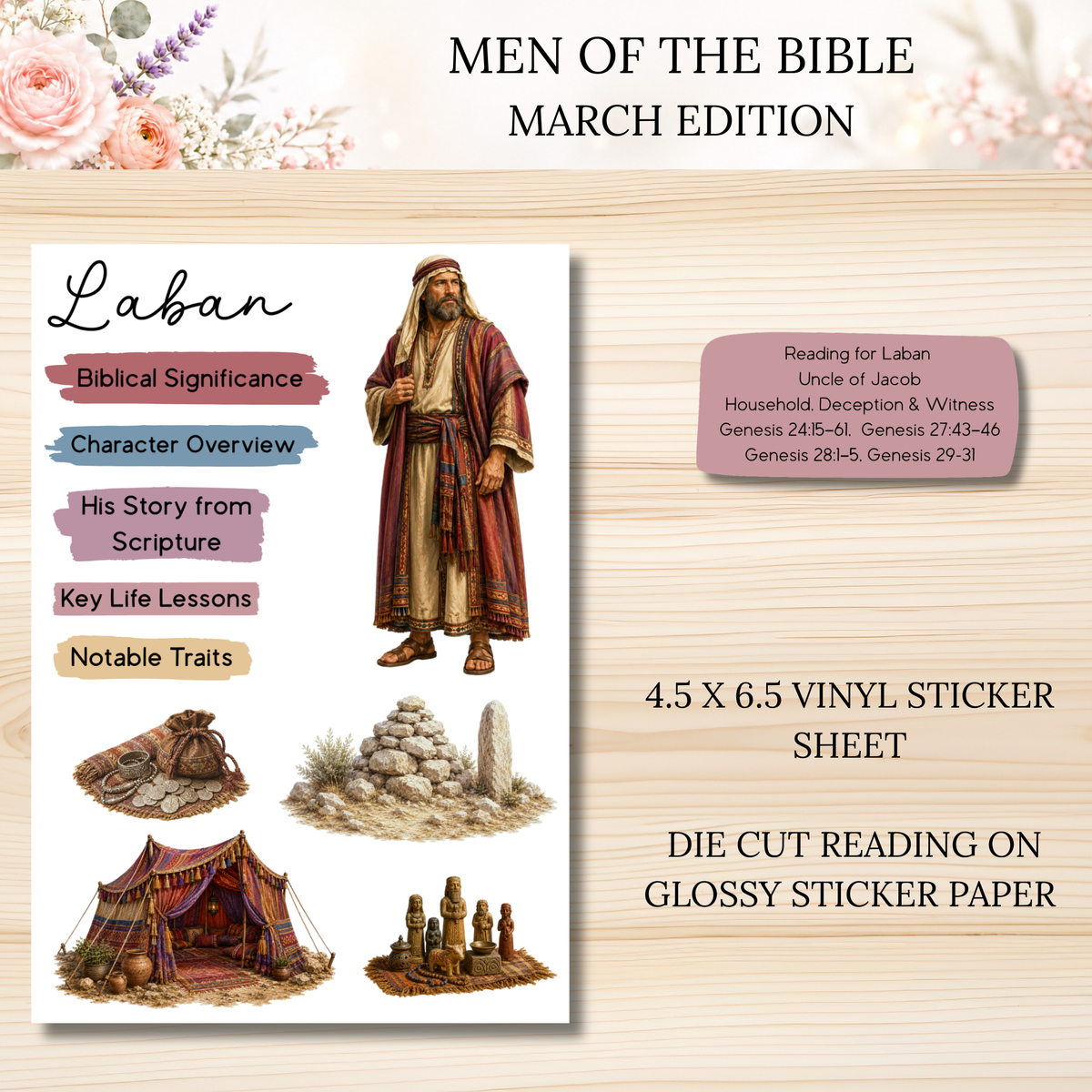 MARCH Men of the Bible Snail Mail Stickers PAST EDITION Listing