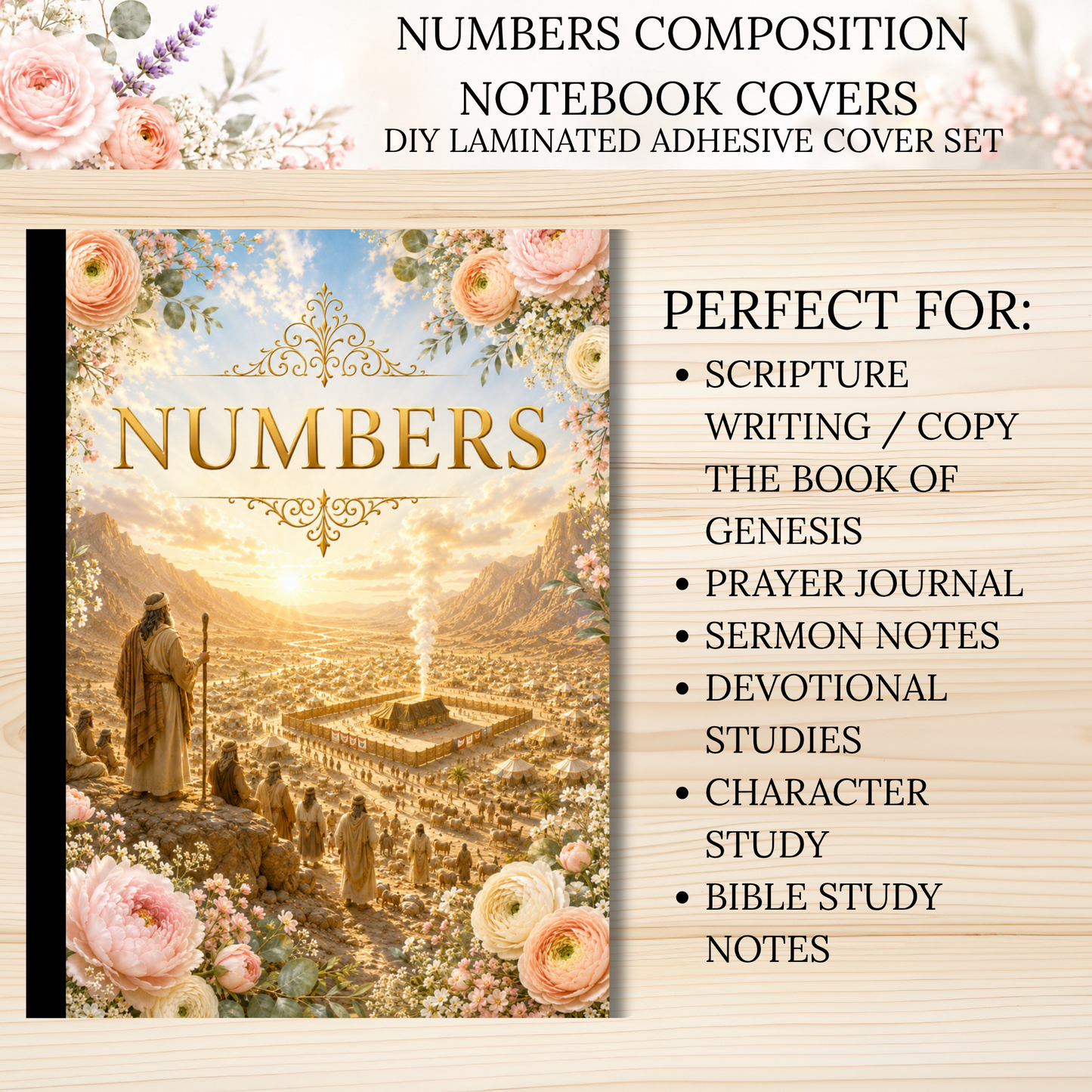 Numbers Composition Notebook Covers | DIY Laminated Adhesive Cover Set