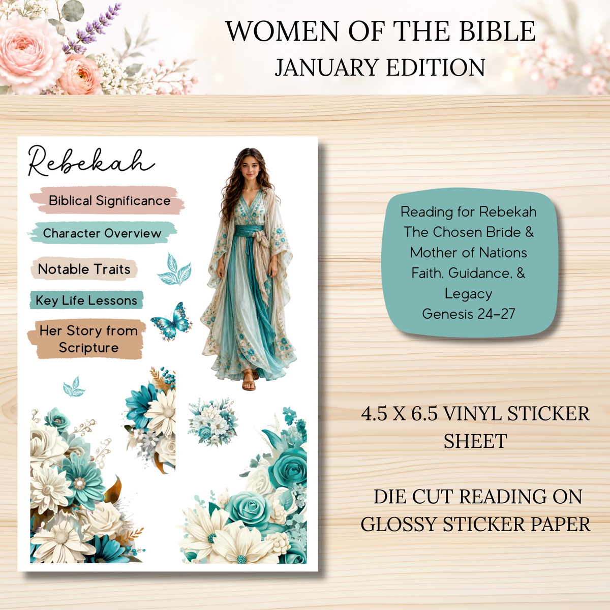 Women of the Bible Snail Mail Stickers JANUARY PAST EDITION Listing