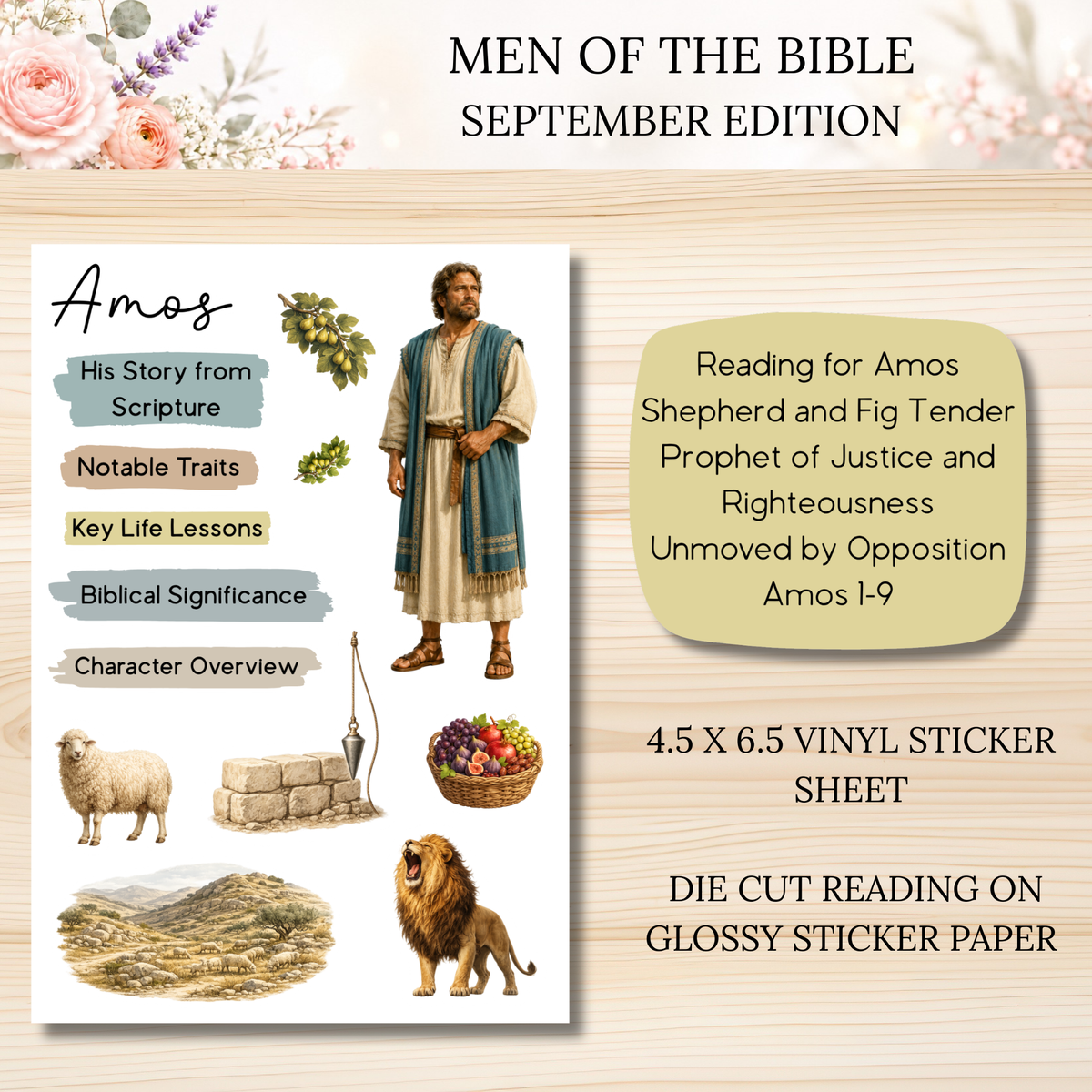 SEPTEMBER Men of the Bible Snail Mail Stickers PAST EDITION