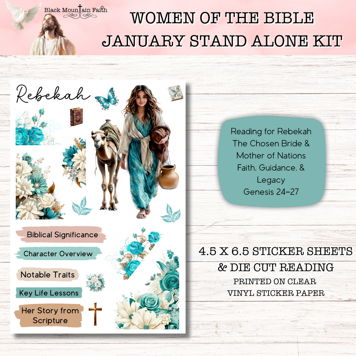 Women of the Bible Snail Mail Stickers JANUARY EDITION Stand Alone Listing