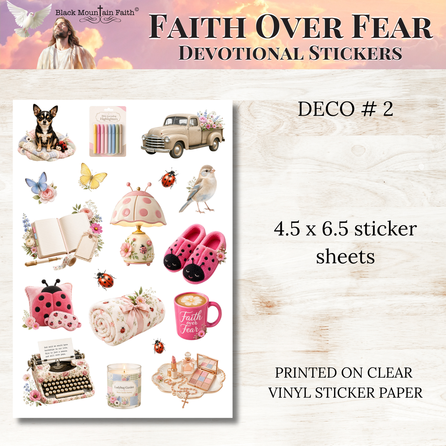 Faith Over Fear INDIVIDUAL Devotional Sticker Sheets | Scriptures for Anxiety