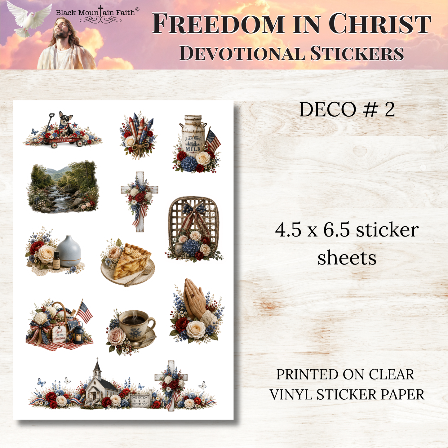 Freedom in Christ INDIVIDUAL Devotional Sticker Sheets | Scriptures for Free Living