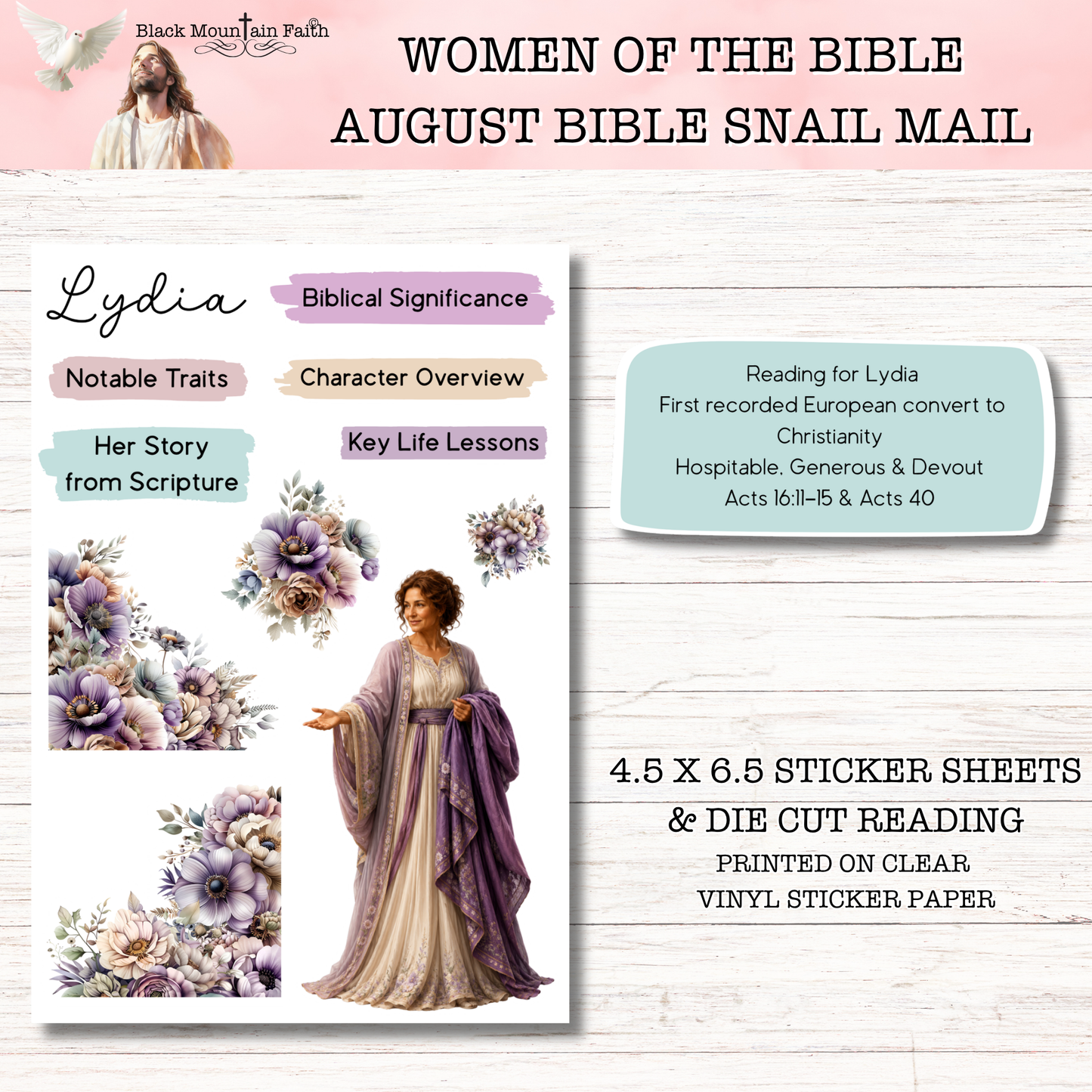 Women of the Bible Snail Mail Stickers MONTHLY SUBSCRIPTION