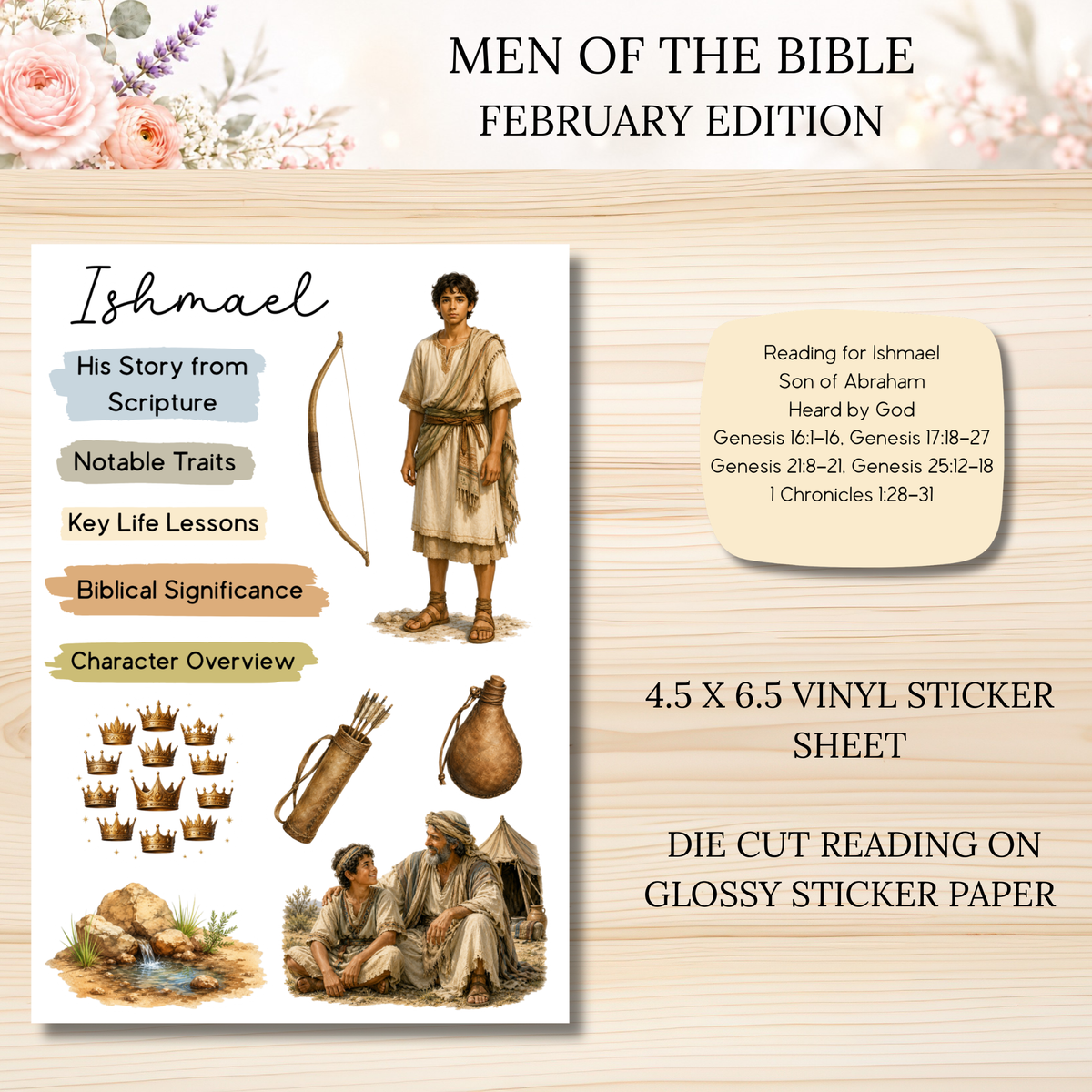 FEBRUARY Men of the Bible Snail Mail Stickers PAST EDITION
