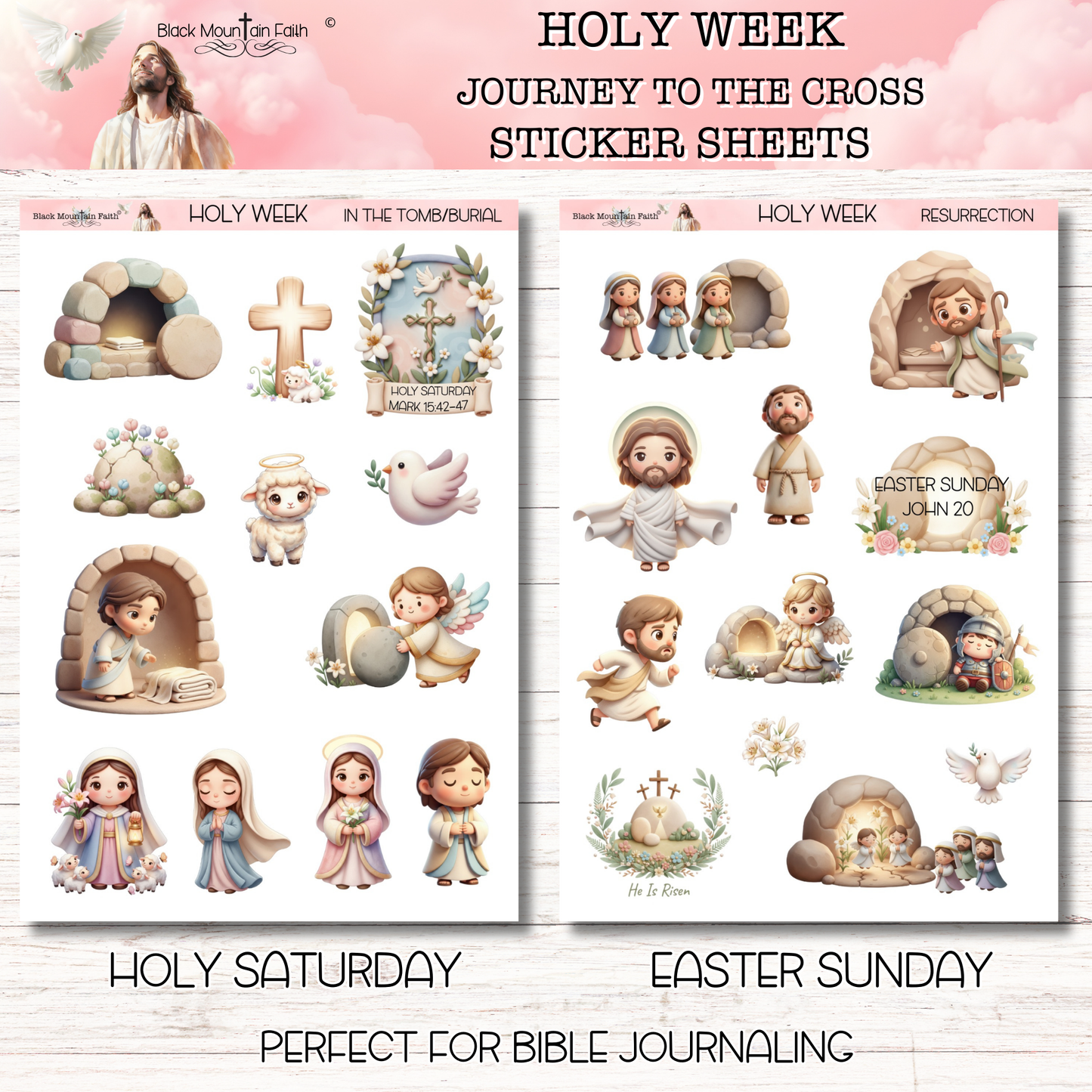 HOLY WEEK  JOURNEY TO THE CROSS  Bible Journaling Stickers