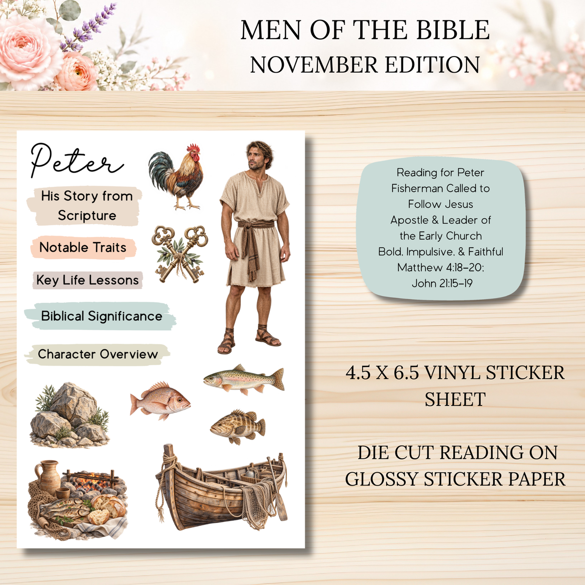 Men of the Bible Snail Mail Stickers MONTHLY SUBSCRIPTION