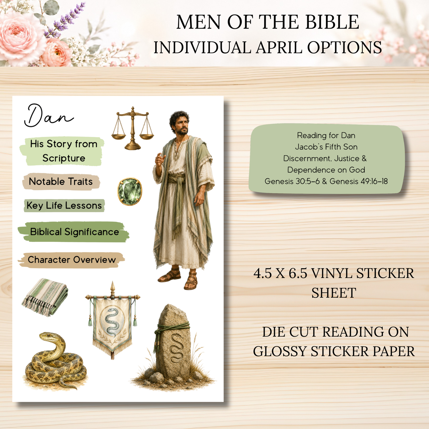 APRIL Men of the Bible Individual Sticker Sheet Options