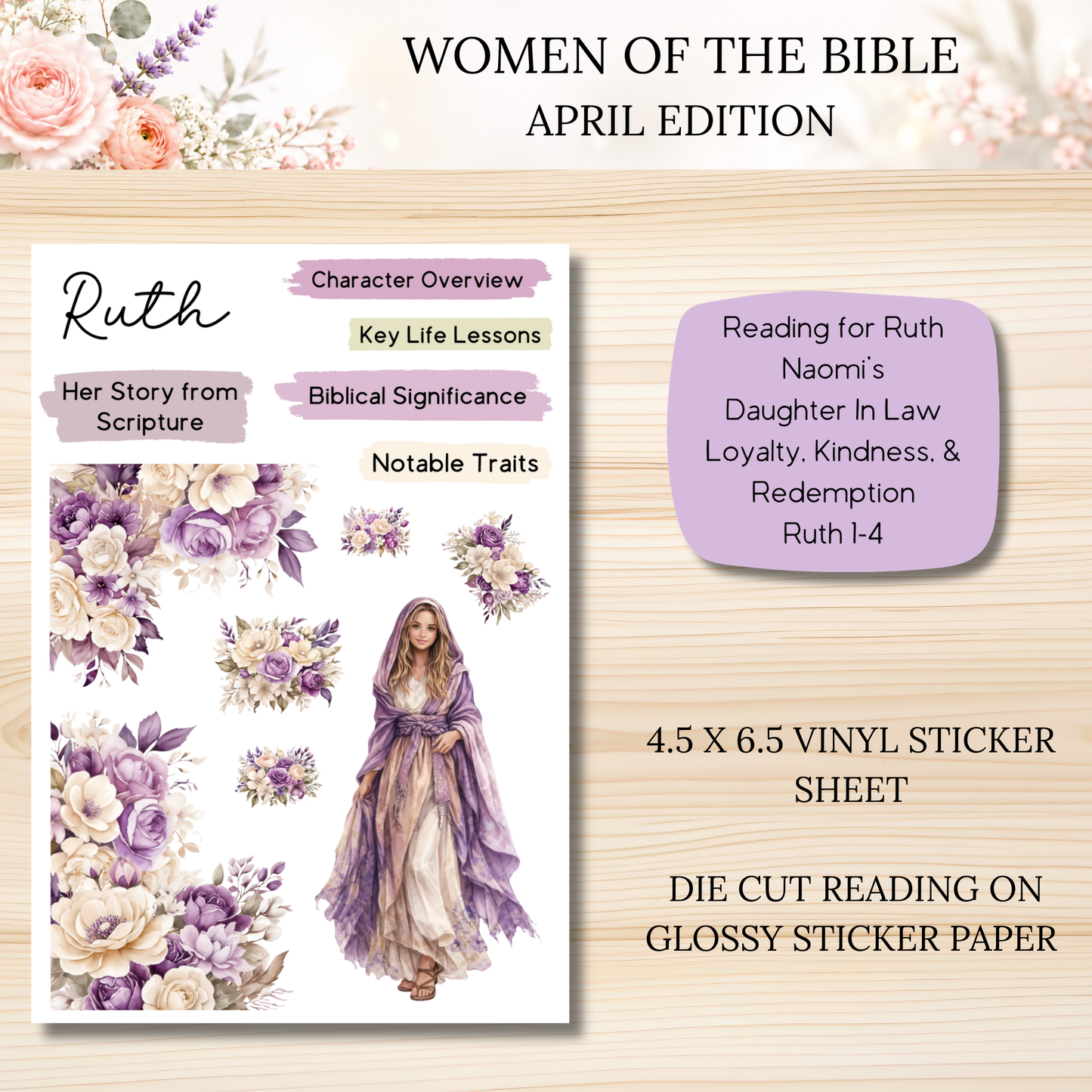 Women of the Bible Snail Mail Stickers APRIL PAST EDITION Listing