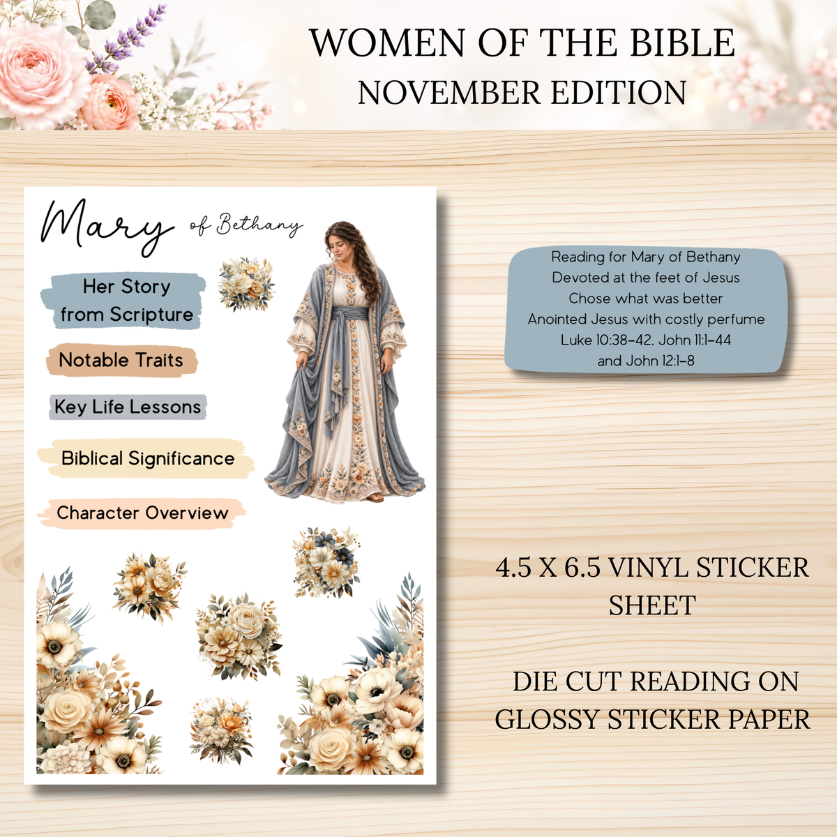 Women of the Bible Snail Mail Stickers MONTHLY SUBSCRIPTION