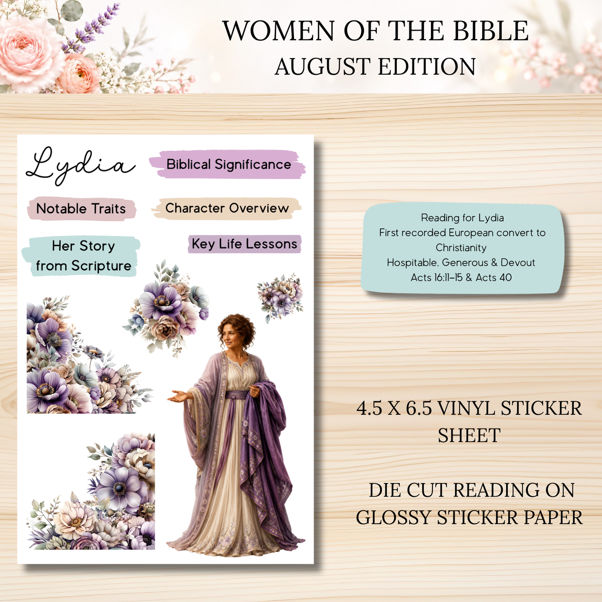 Women of the Bible Snail Mail Stickers AUGUST PAST EDITION Listing