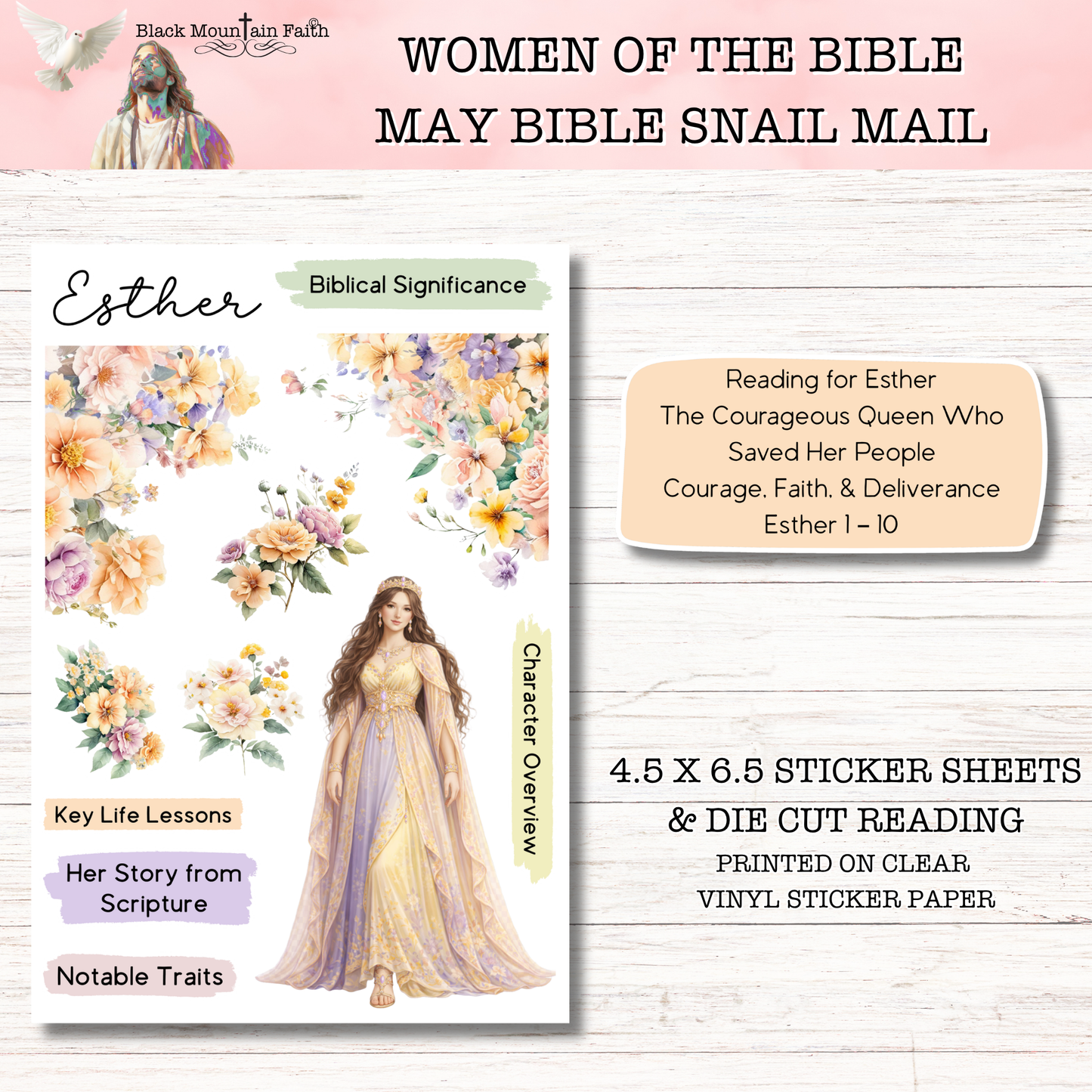Women of the Bible Snail Mail Stickers MAY EDITION Stand Alone Listing