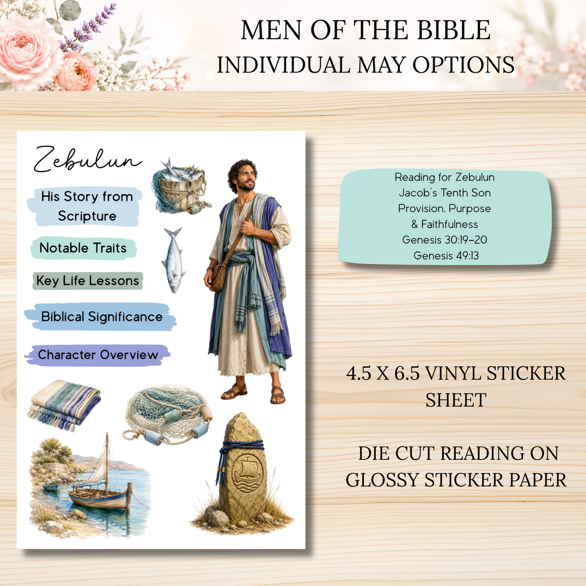 MAY Men of the Bible Snail Mail Stickers PAST EDITION Listing