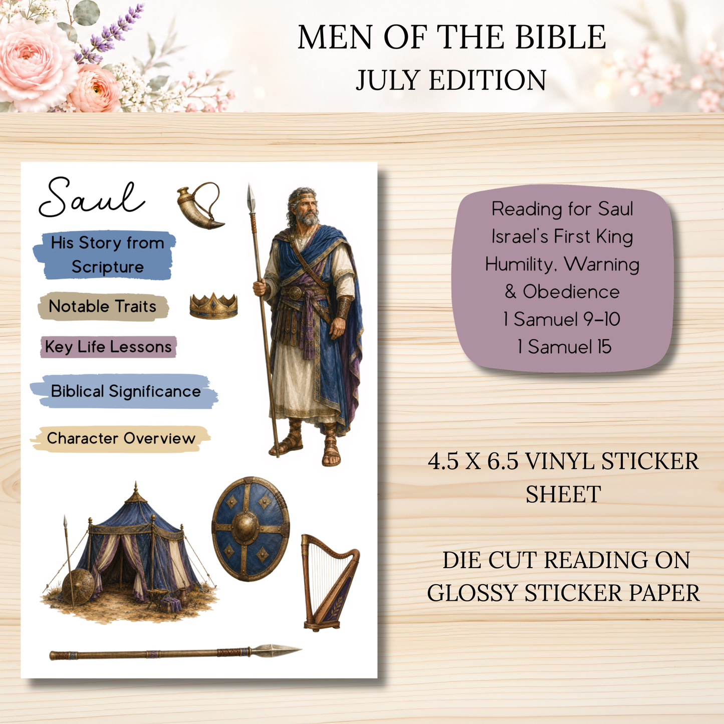 JULY Men of the Bible Snail Mail Stickers PAST EDITION Listing