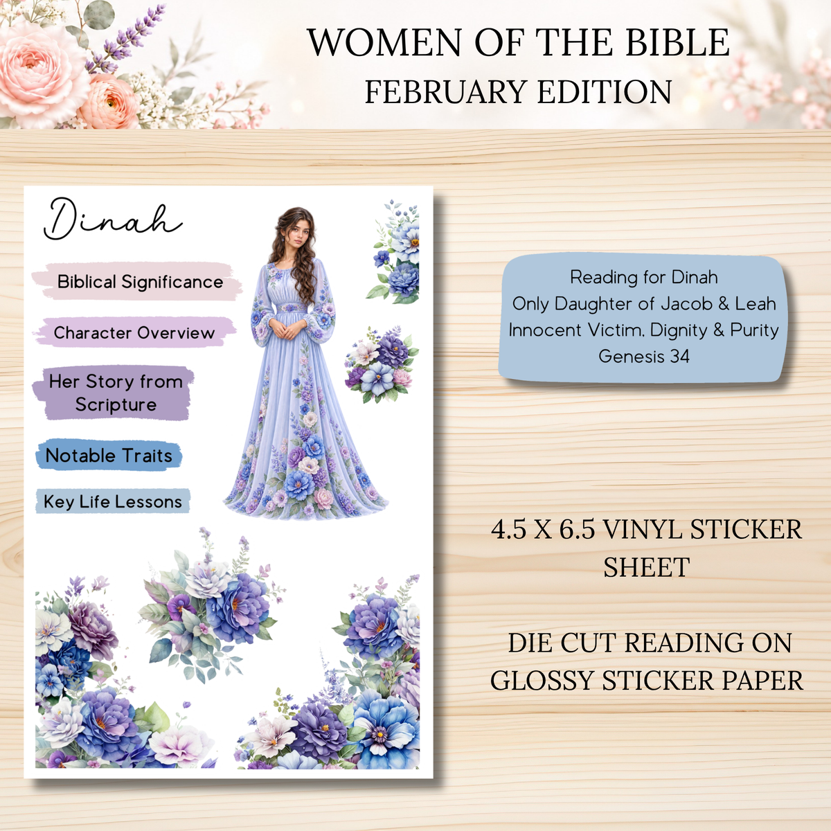 Women of the Bible Snail Mail Stickers FEBRUARY PAST EDITION  Listing