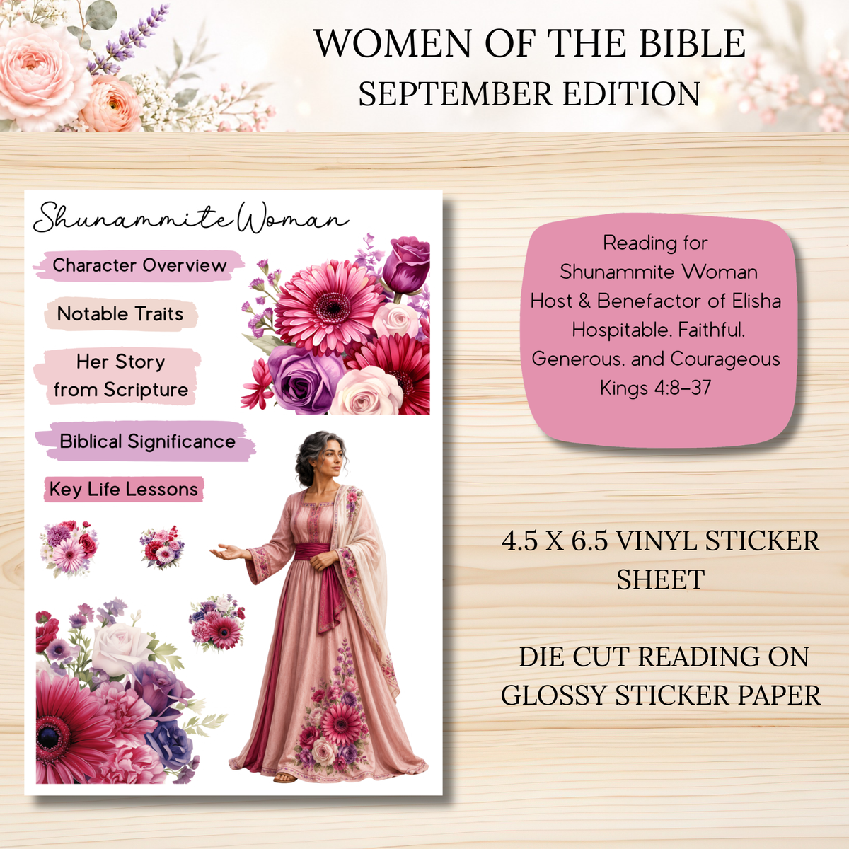 Women of the Bible Snail Mail Stickers SEPTEMBER PAST EDITION Listing