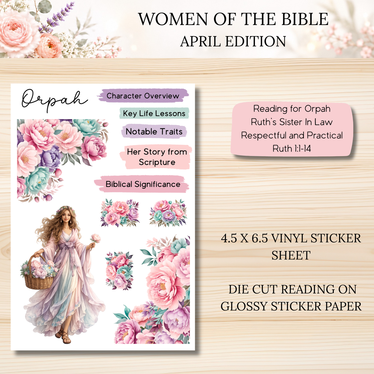 Women of the Bible Snail Mail Stickers APRIL PAST EDITION Listing