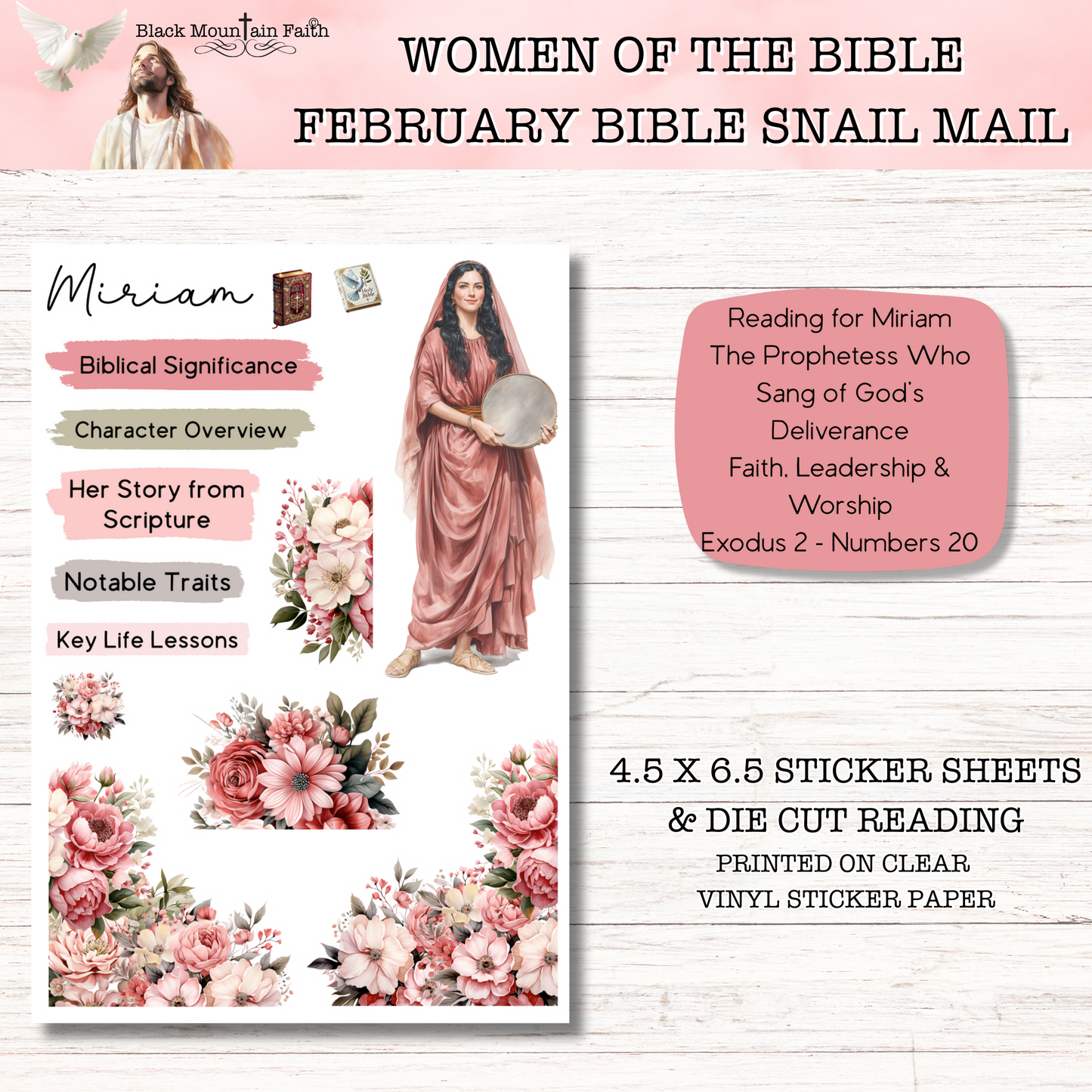 Women of the Bible Snail Mail Stickers FEBRUARY EDITION Stand Alone Listing