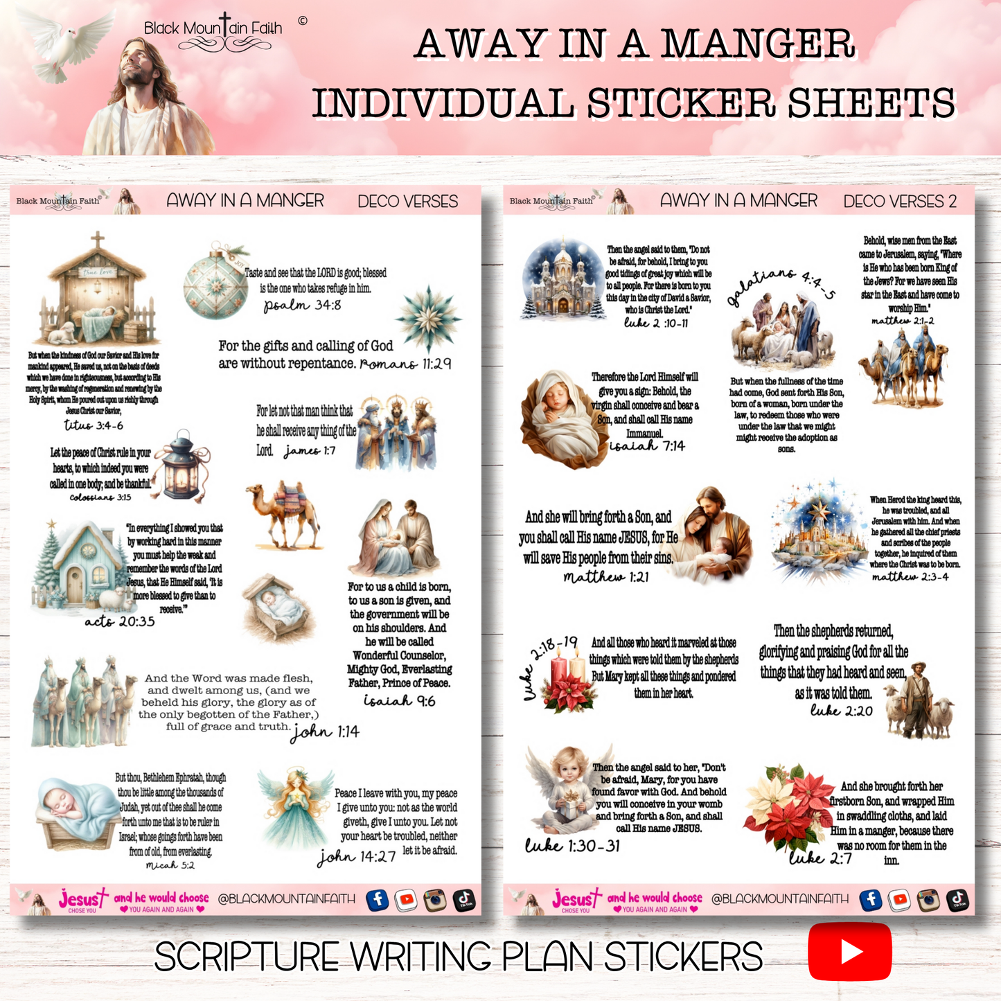 Away in a Manger Scripture Writing Plan Stickers