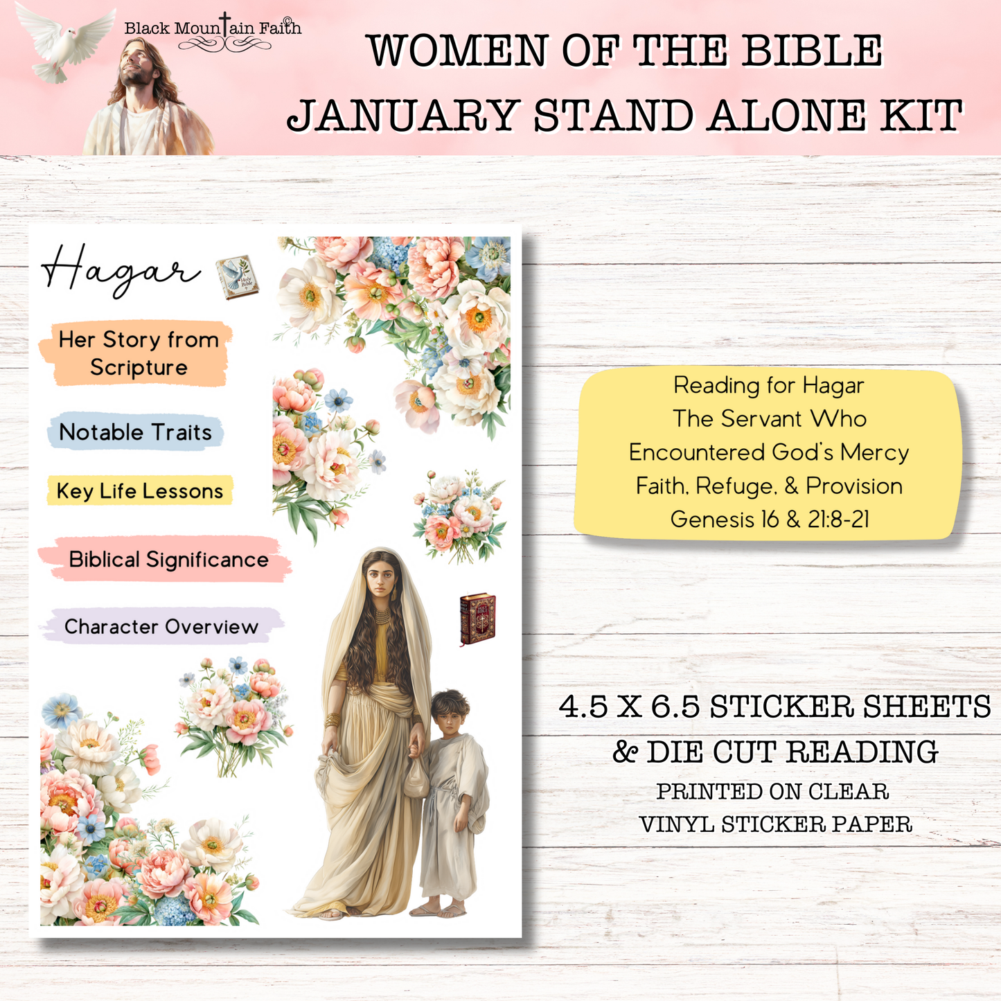 Women of the Bible Snail Mail Stickers JANUARY EDITION Stand Alone Listing