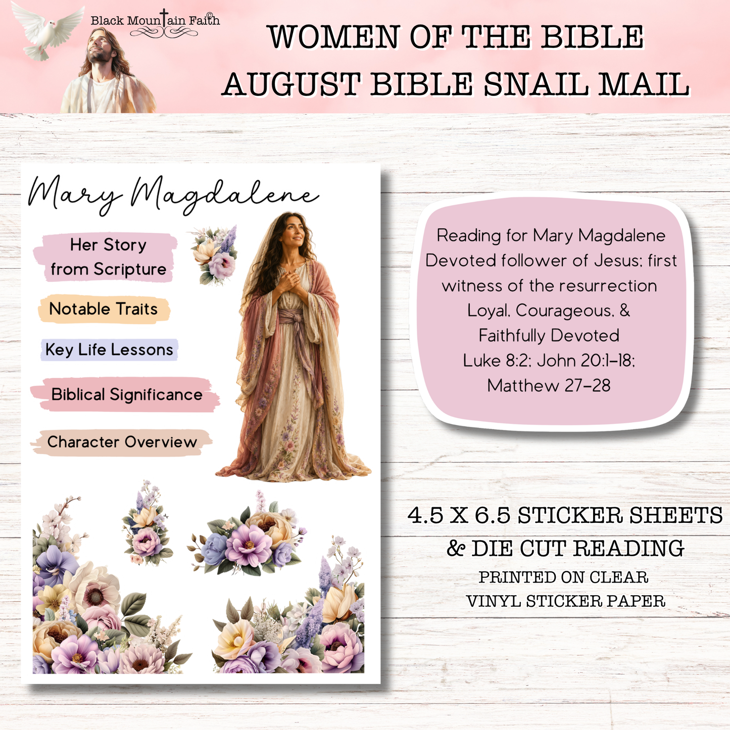 Women of the Bible Snail Mail Stickers MONTHLY SUBSCRIPTION