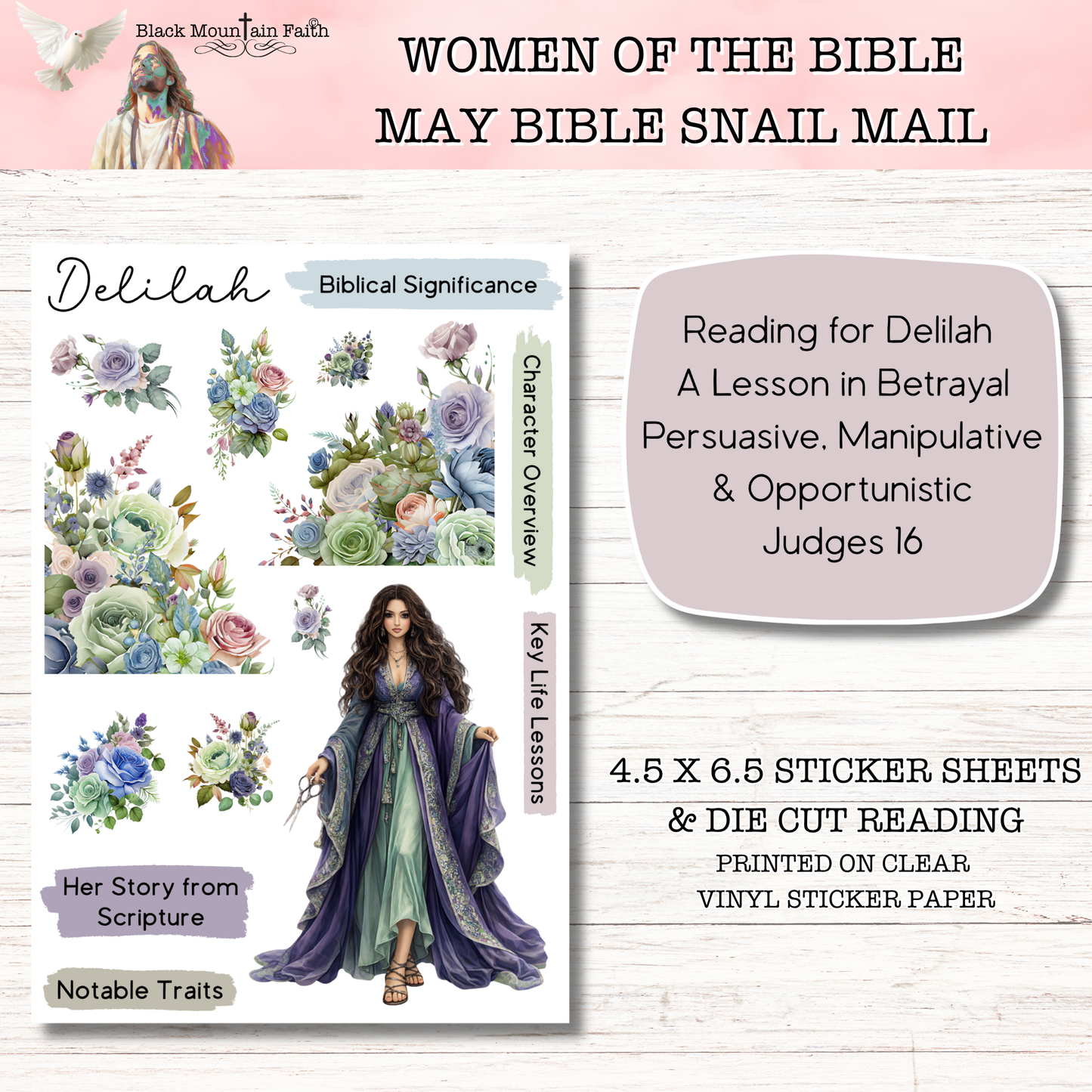 Women of the Bible Snail Mail Stickers MAY EDITION Stand Alone Listing
