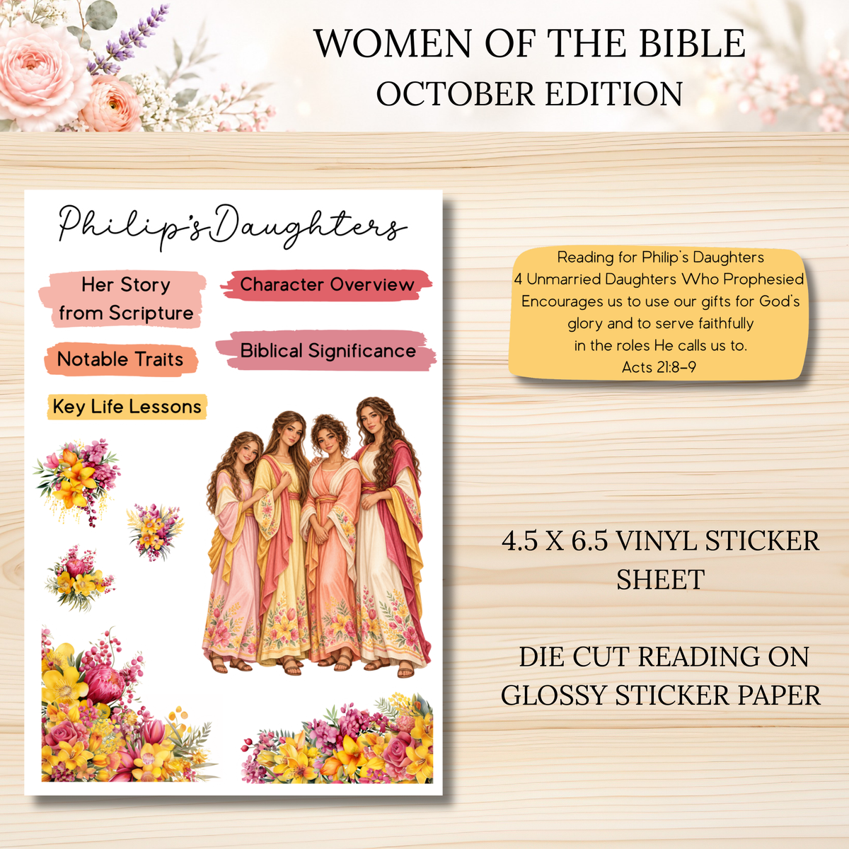 Women of the Bible Snail Mail Stickers MONTHLY SUBSCRIPTION