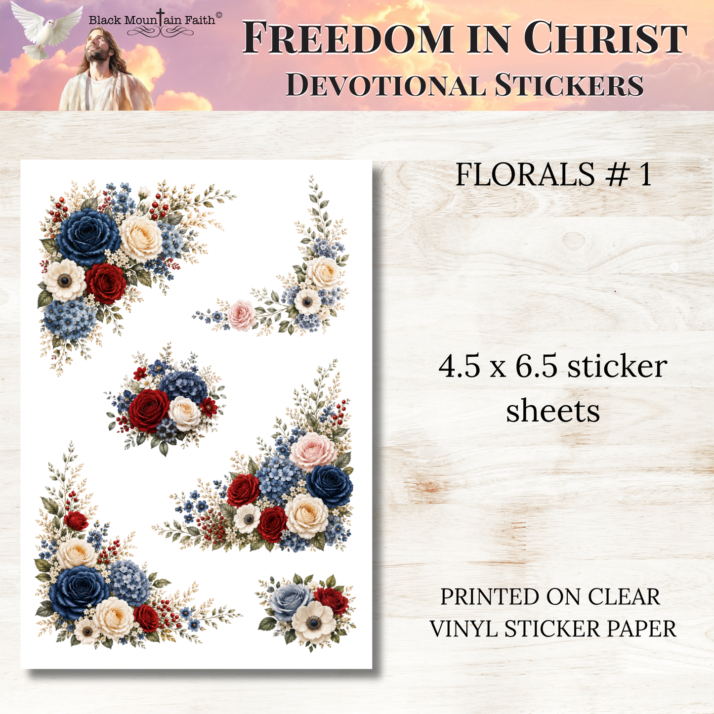 Freedom in Christ INDIVIDUAL Devotional Sticker Sheets | Scriptures for Free Living