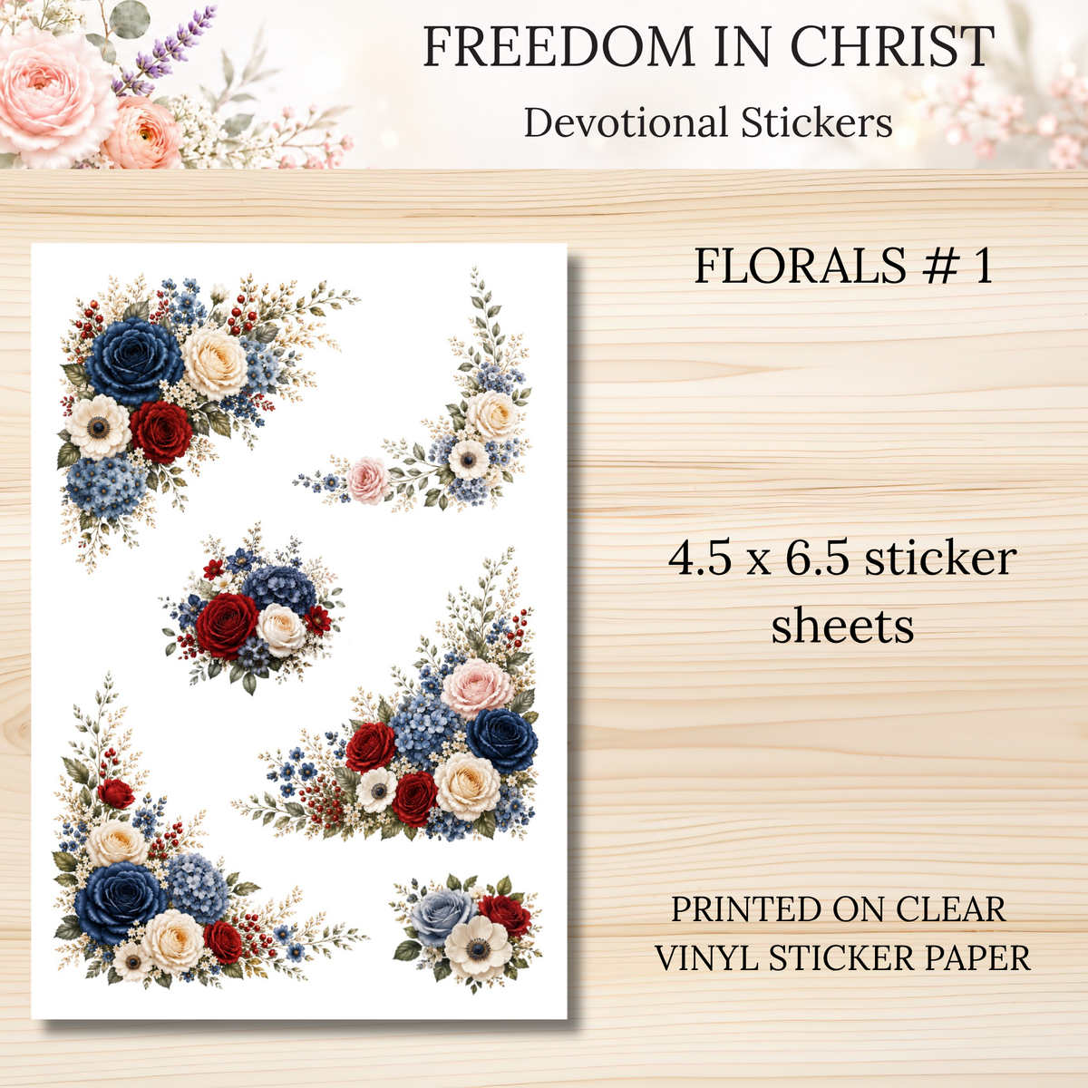 Freedom in Christ INDIVIDUAL Devotional Sticker Sheets | Scriptures for Free Living