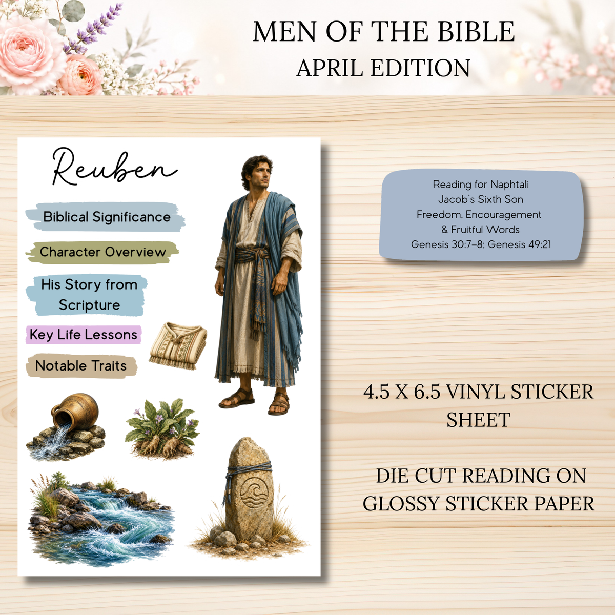 APRIL Men of the Bible Snail Mail Stickers PAST EDITION Listing