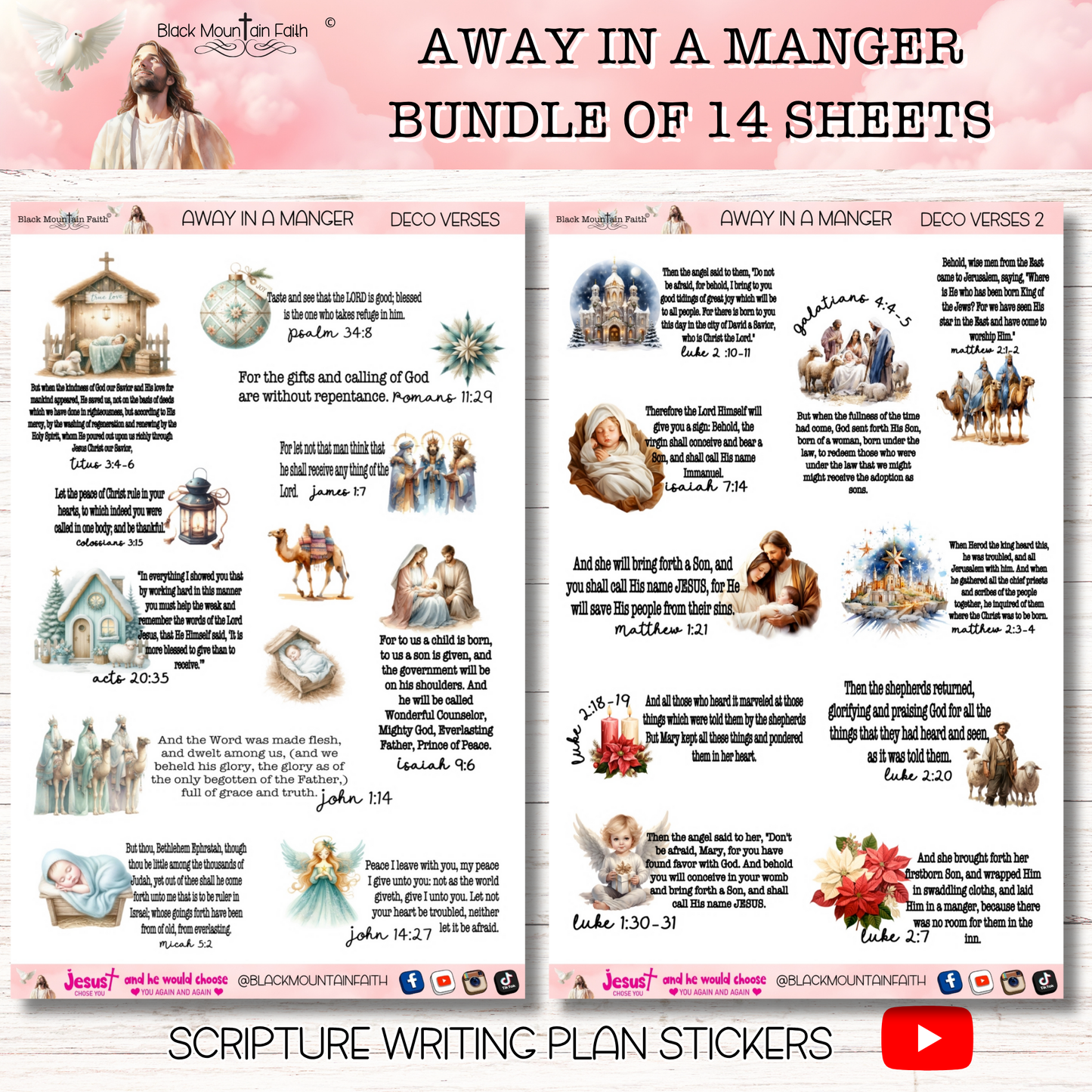 BUNDLE Away in a Manger Scripture Writing Plan Stickers