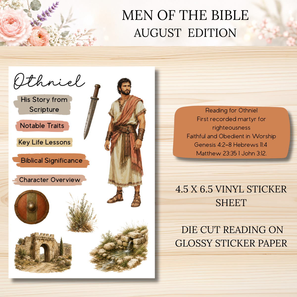 AUGUST Men of the Bible Snail Mail Stickers PAST EDITION
