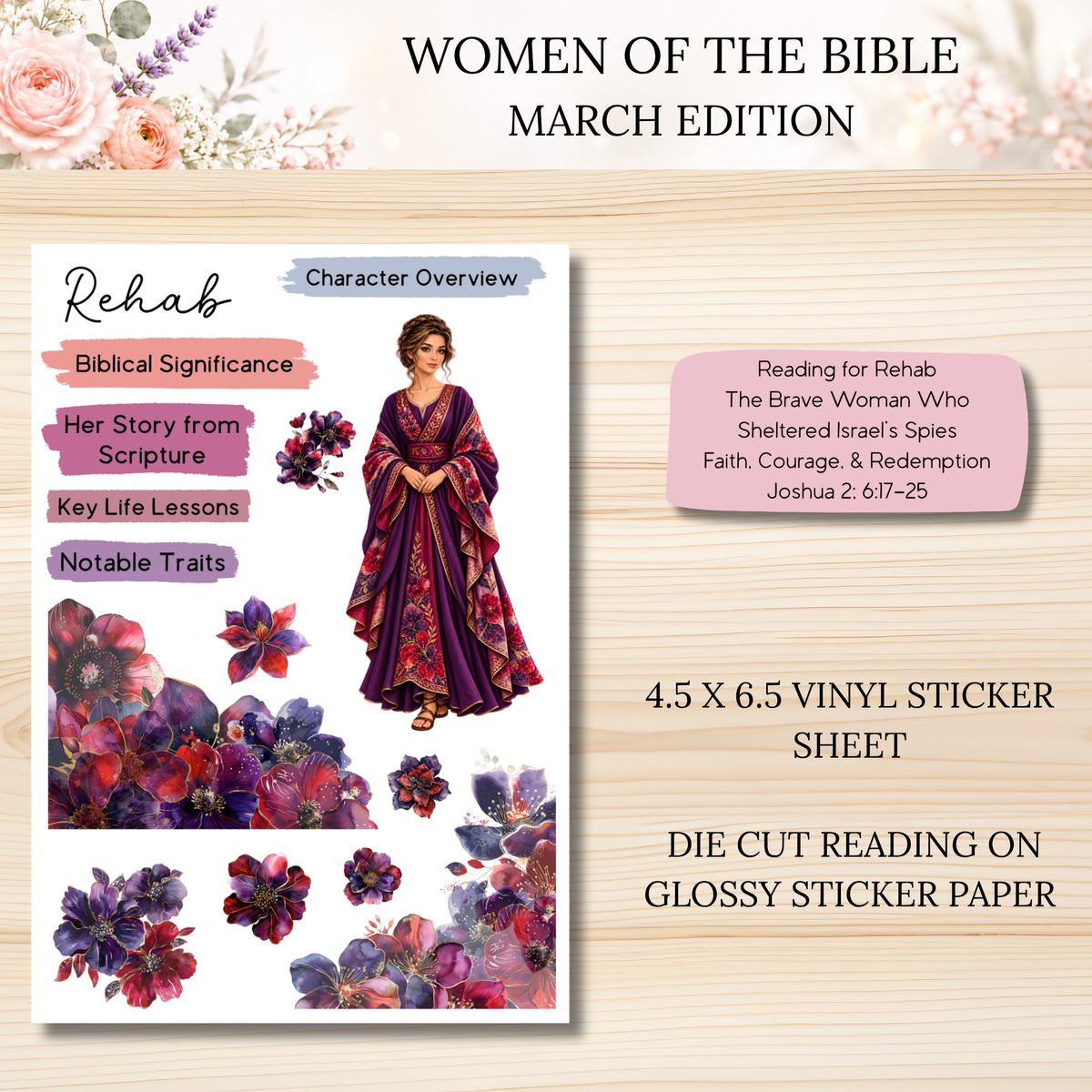 Women of the Bible Snail Mail Stickers MARCH PAST EDITION Listing