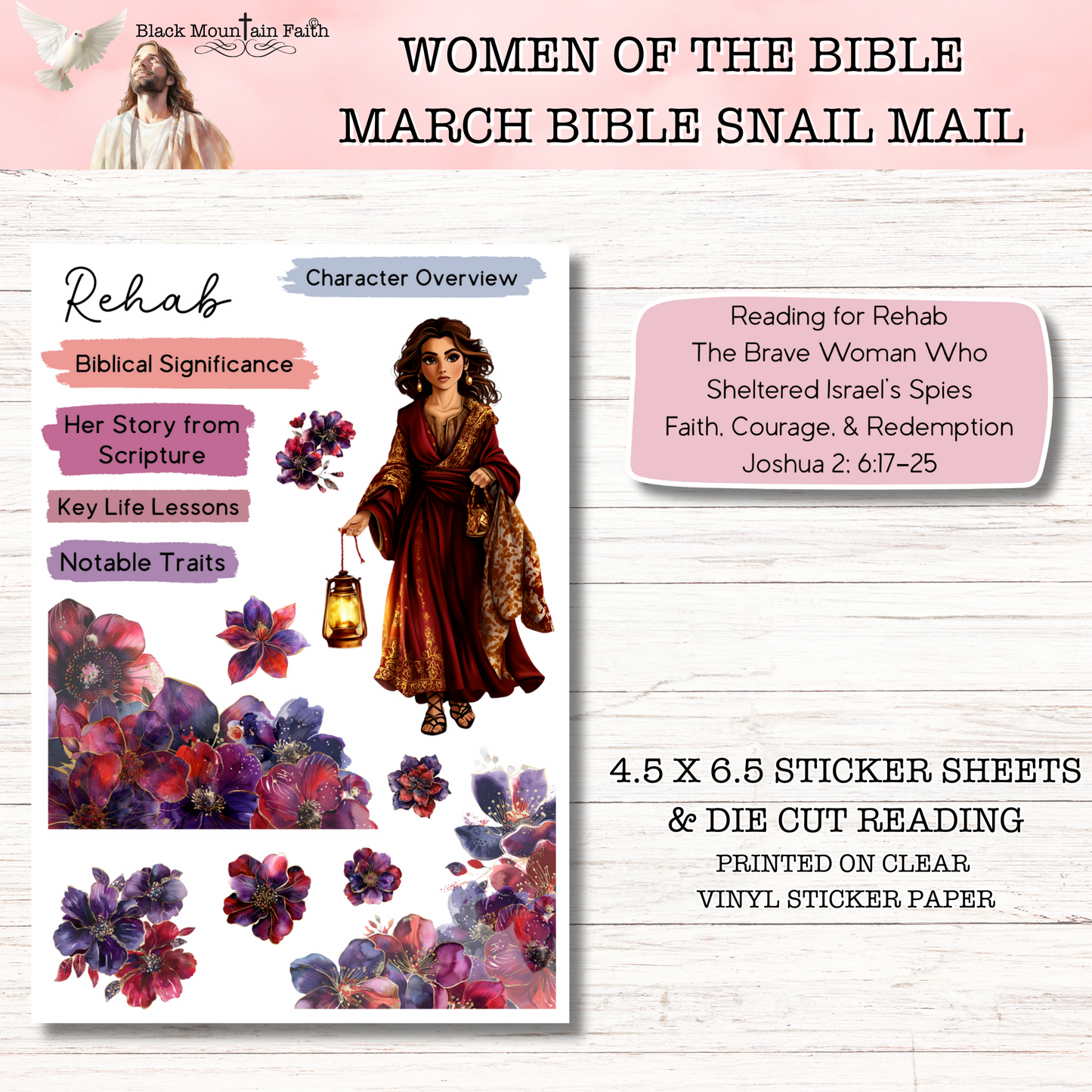 Women of the Bible Snail Mail Stickers MARCH EDITION Stand Alone Listing