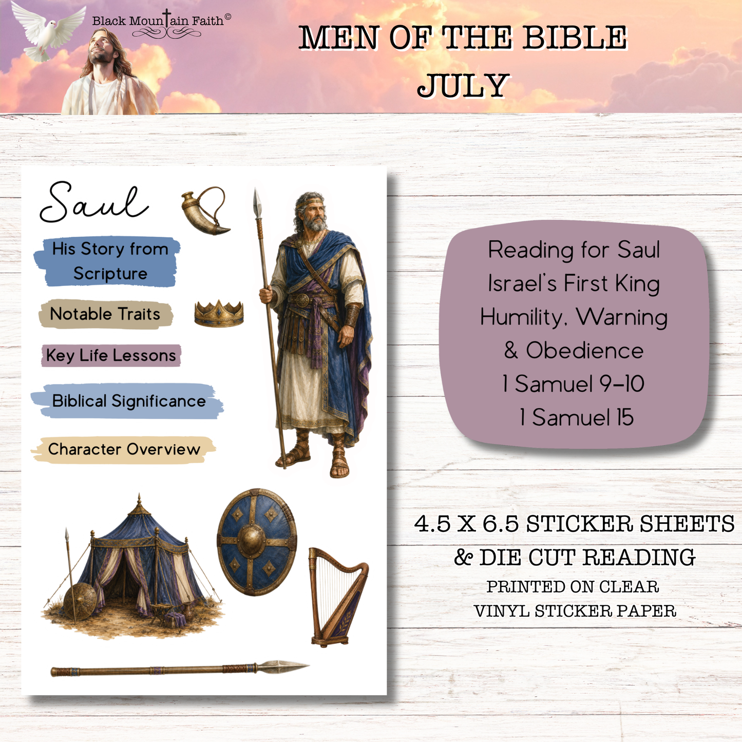Men of the Bible Snail Mail Stickers MONTHLY SUBSCRIPTION