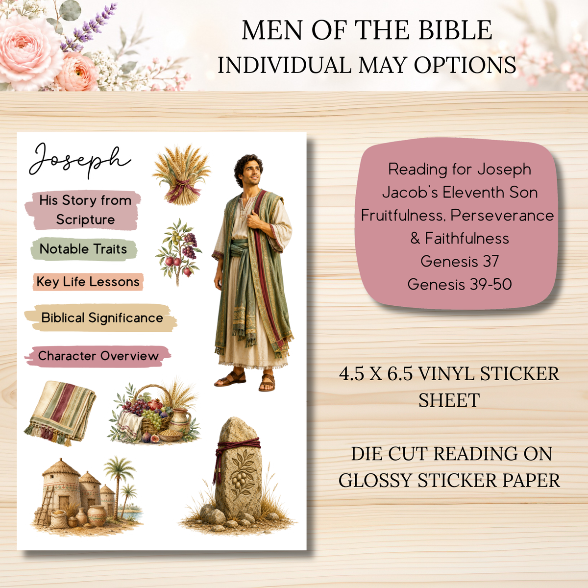 MAY Men of the Bible Snail Mail Stickers PAST EDITION Listing