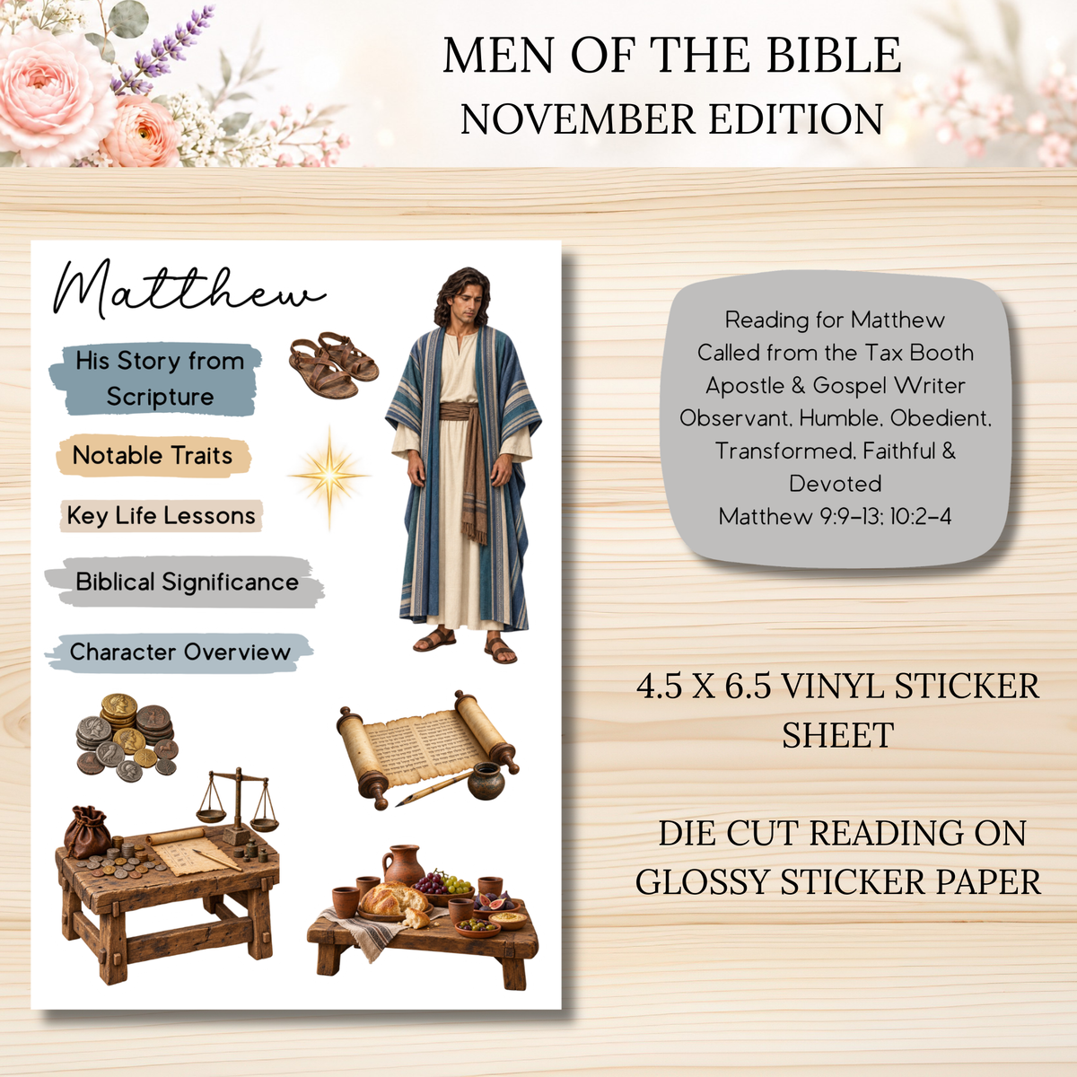 Men of the Bible Snail Mail Stickers MONTHLY SUBSCRIPTION
