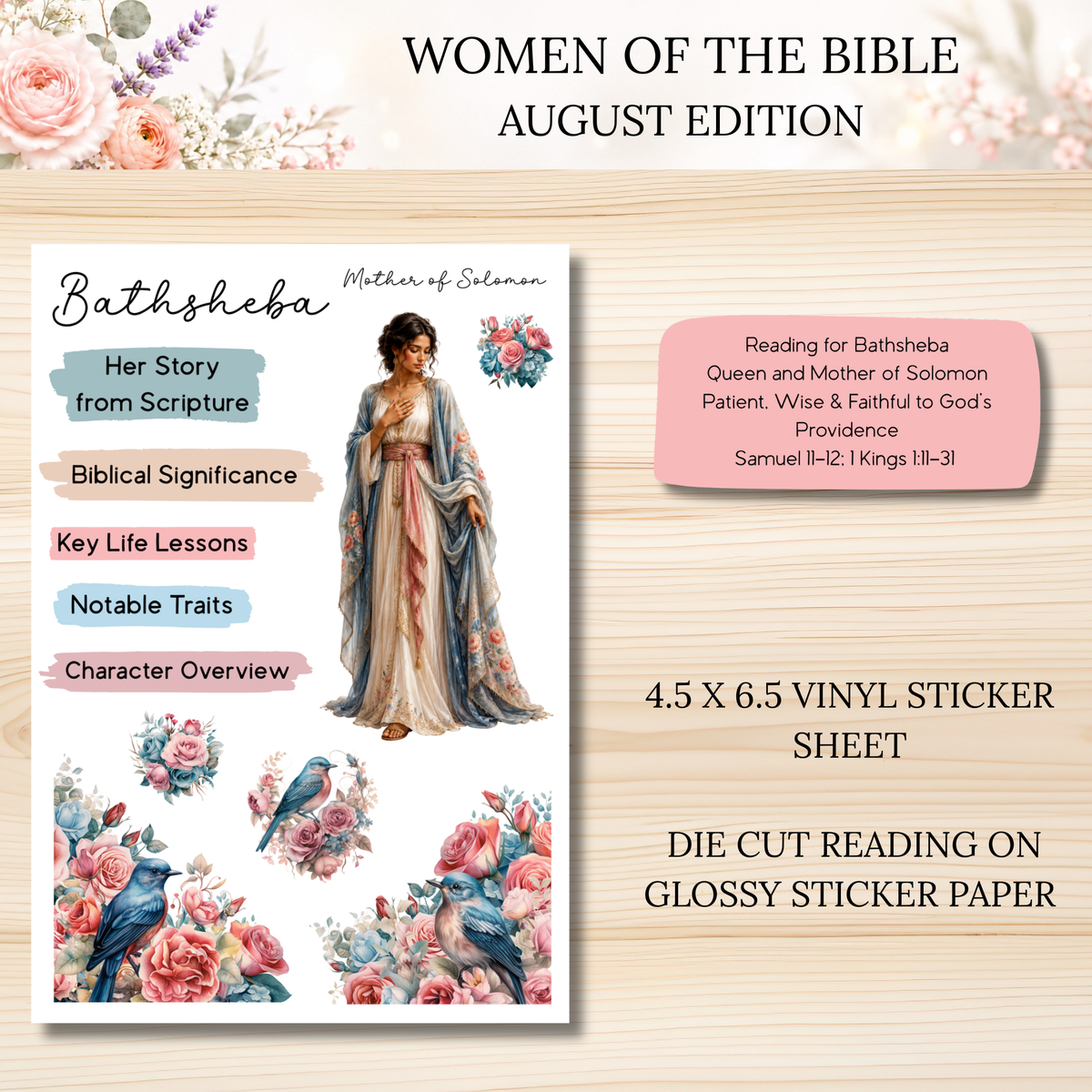 Women of the Bible Snail Mail Stickers AUGUST PAST EDITION Listing