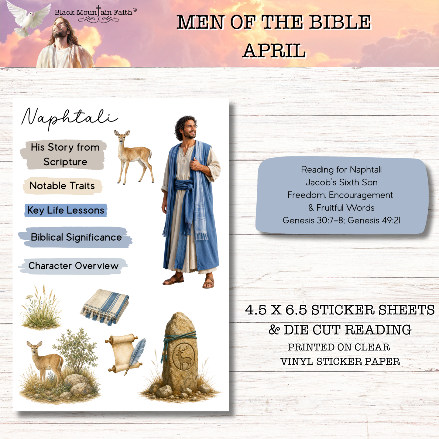 APRIL Men of the Bible Snail Mail Stickers Stand Alone Listing