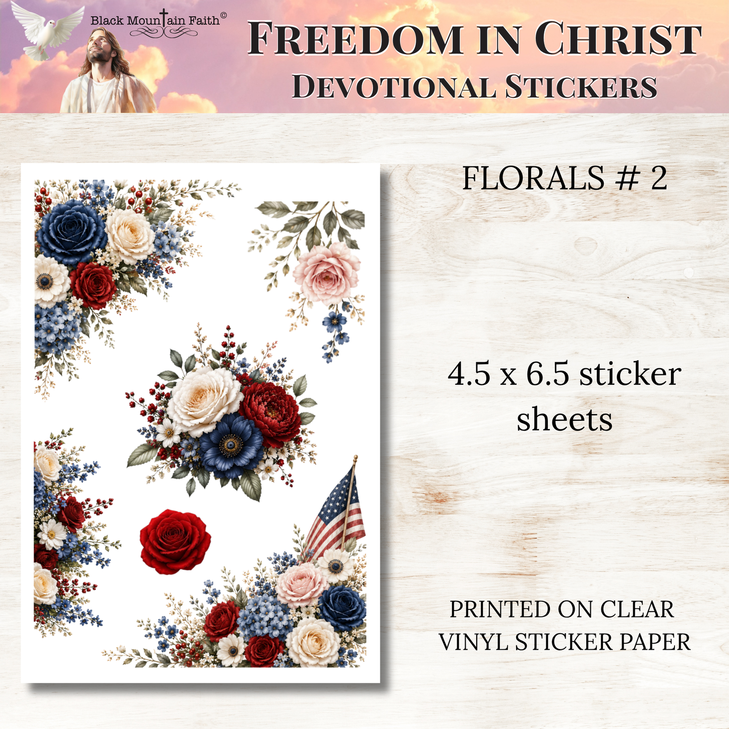 Freedom in Christ INDIVIDUAL Devotional Sticker Sheets | Scriptures for Free Living