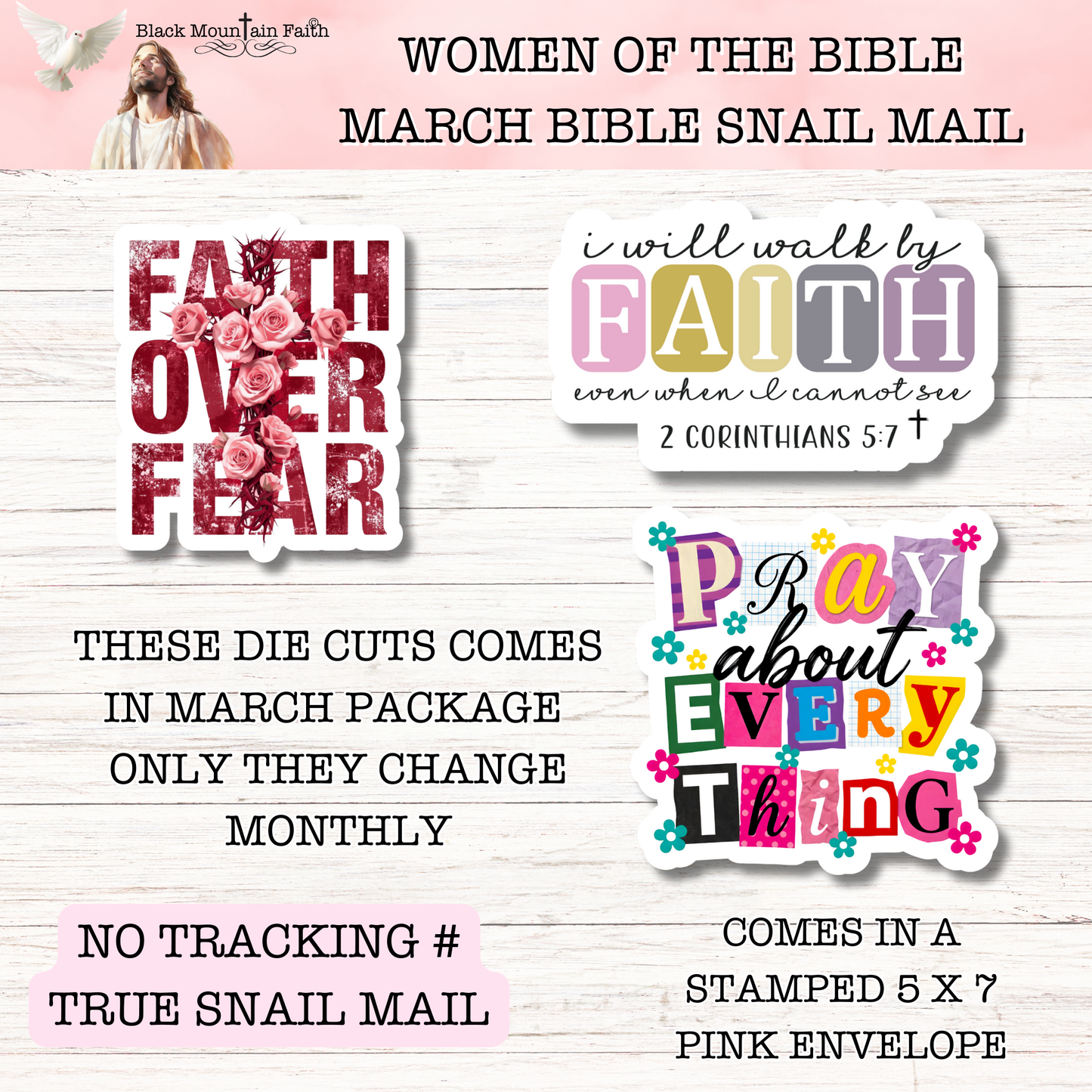 Women of the Bible Snail Mail Stickers MARCH EDITION Stand Alone Listing