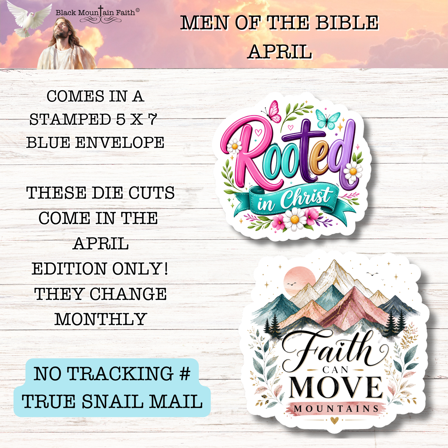 APRIL Men of the Bible Snail Mail Stickers Stand Alone Listing