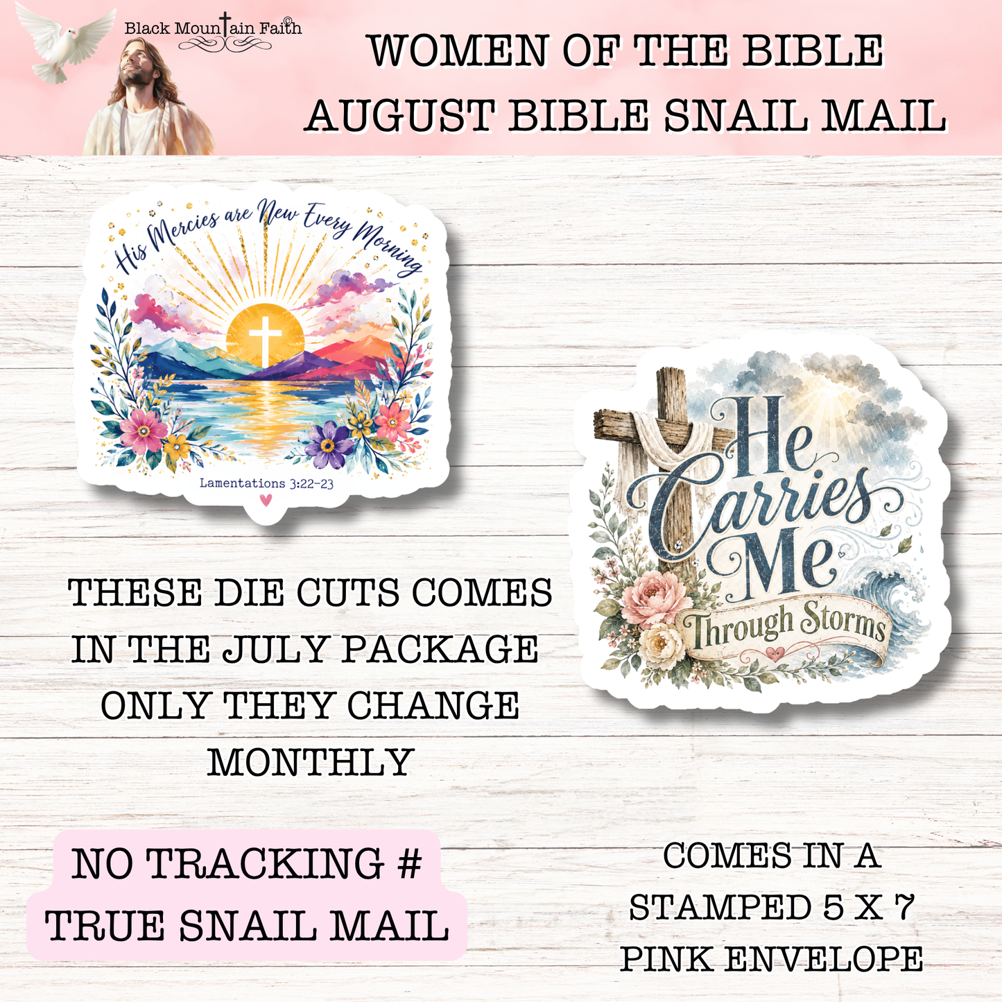 Women of the Bible Snail Mail Stickers AUGUST EDITION Stand Alone Listing