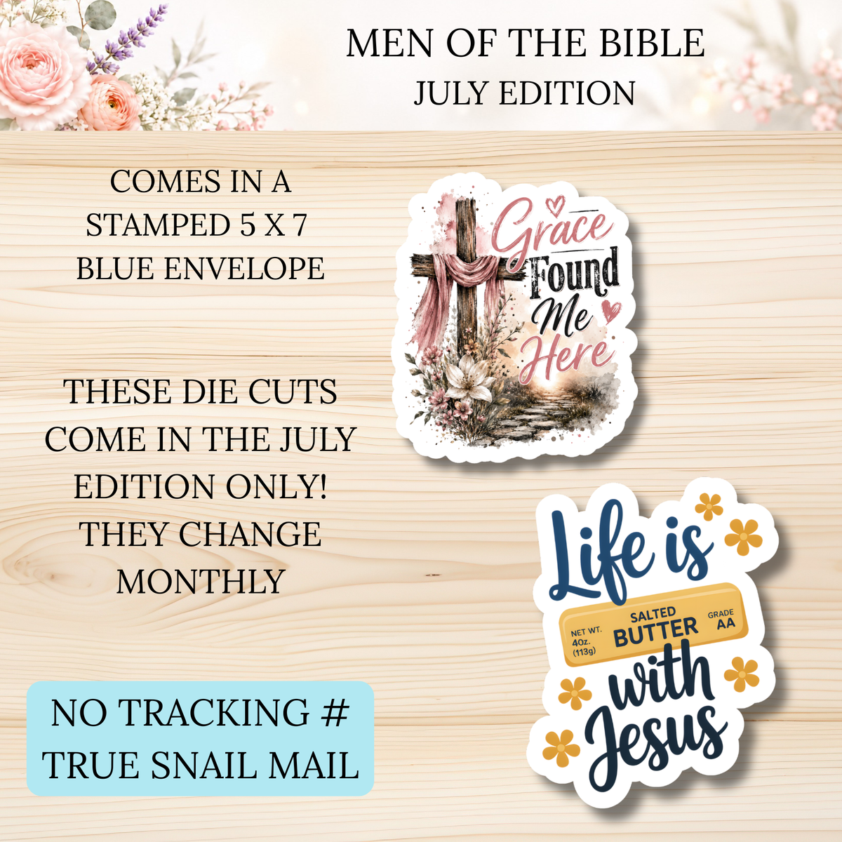 JULY Men of the Bible Snail Mail Stickers PAST EDITION Listing