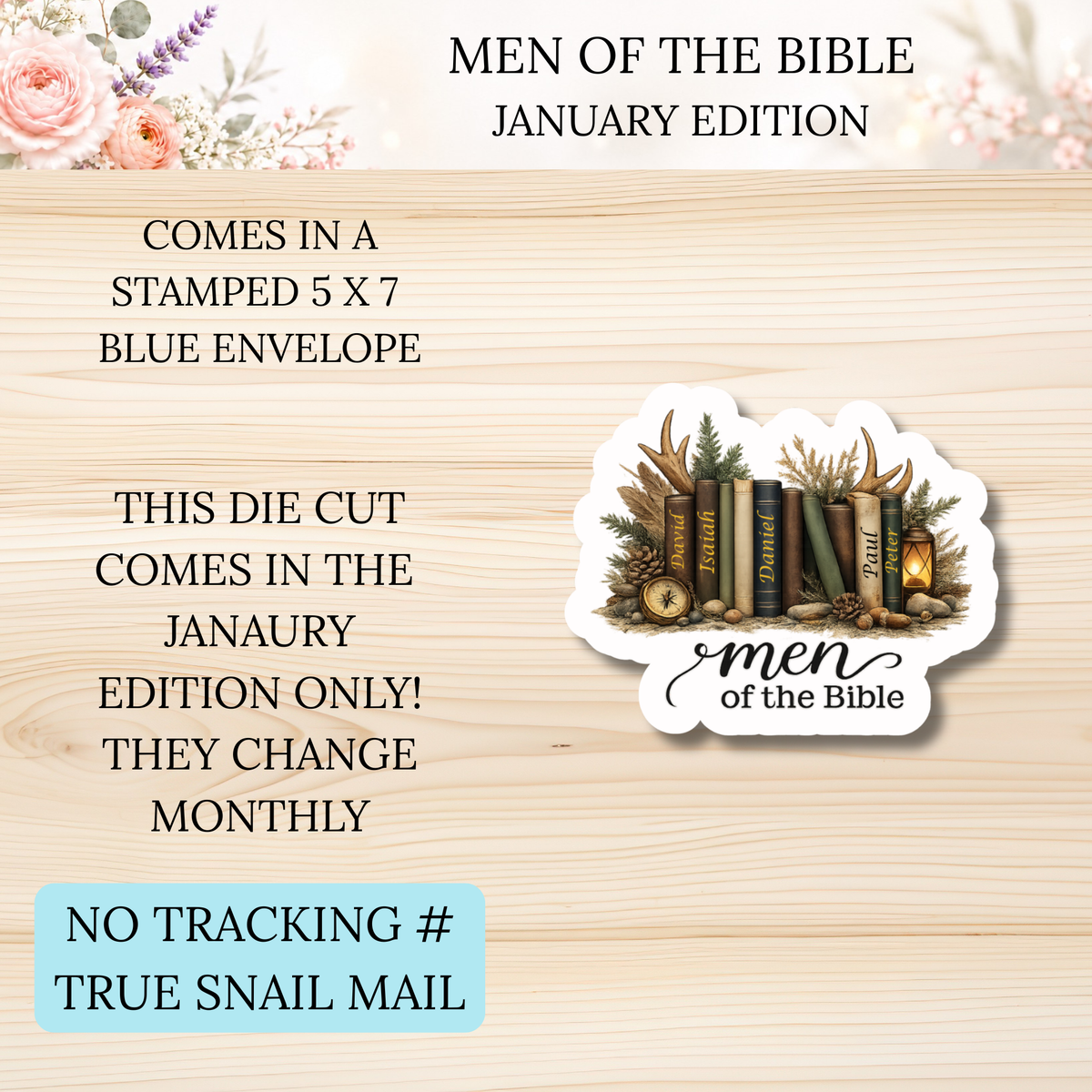 JANUARY Men of the Bible Snail Mail Stickers PAST EDITION