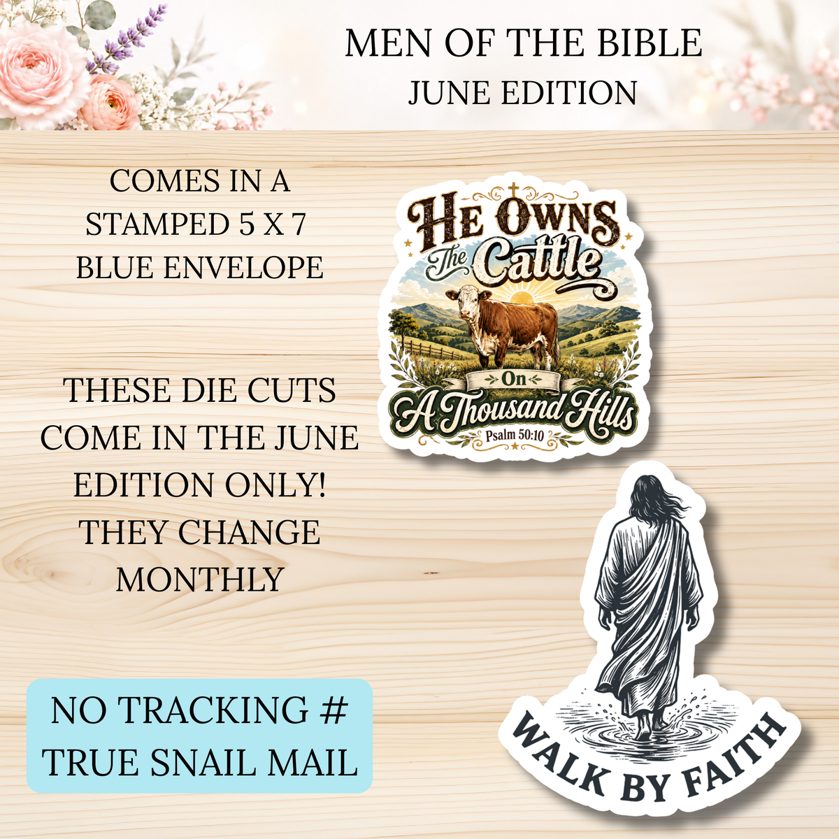JUNE Men of the Bible Snail Mail Stickers PAST EDITION Listing