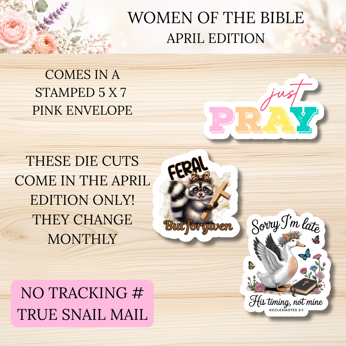 Women of the Bible Snail Mail Stickers APRIL PAST EDITION Listing
