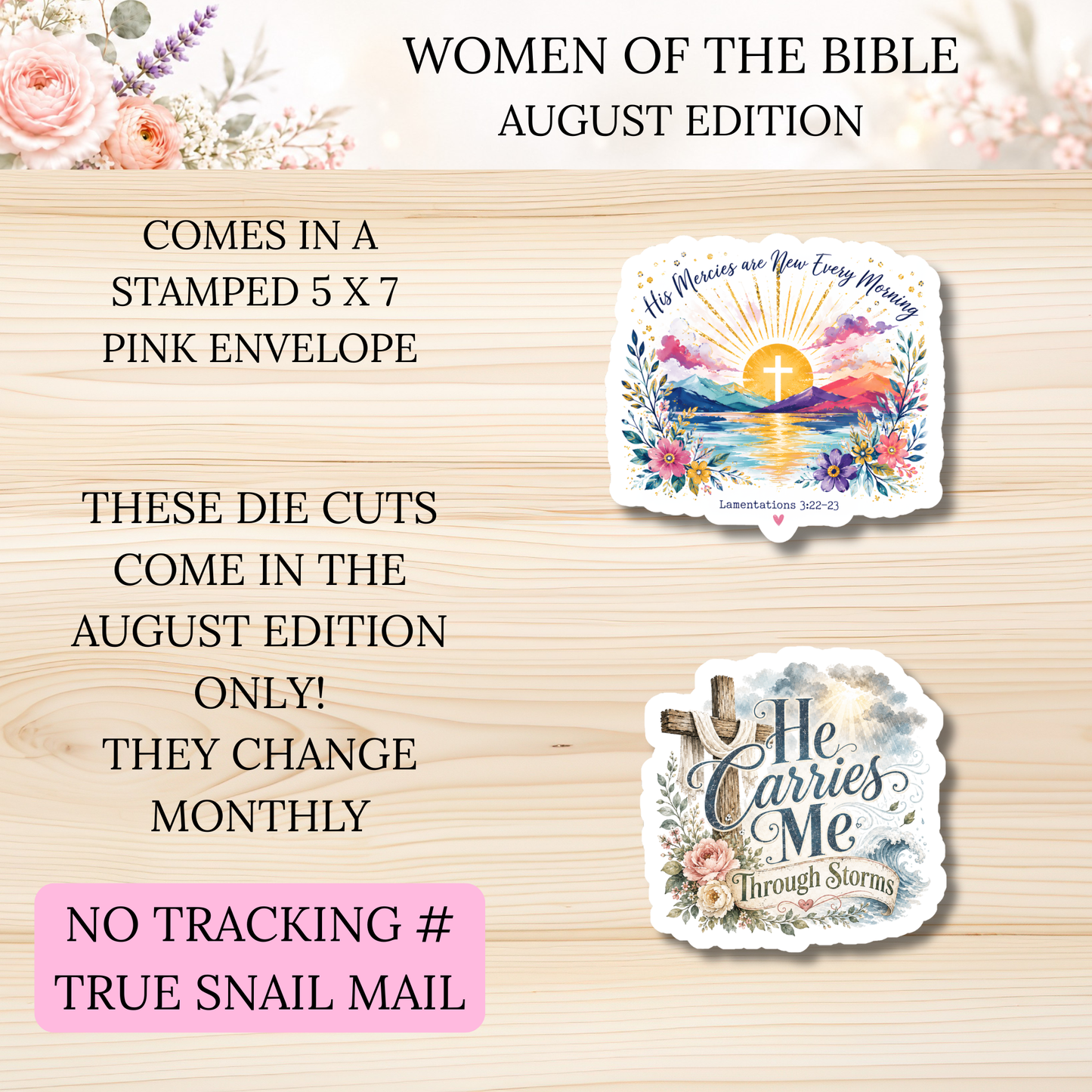 Women of the Bible Snail Mail Stickers AUGUST PAST EDITION Listing