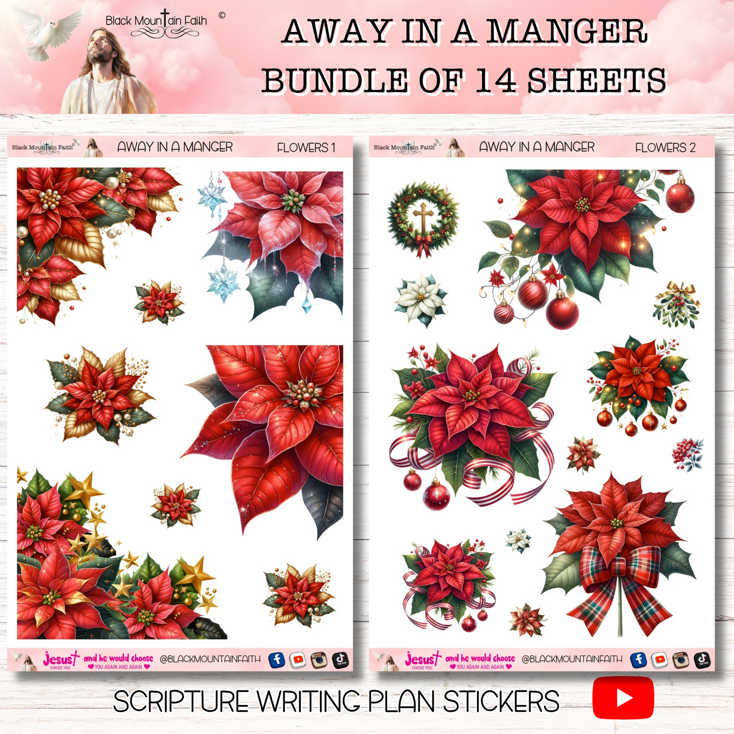 BUNDLE Away in a Manger Scripture Writing Plan Stickers