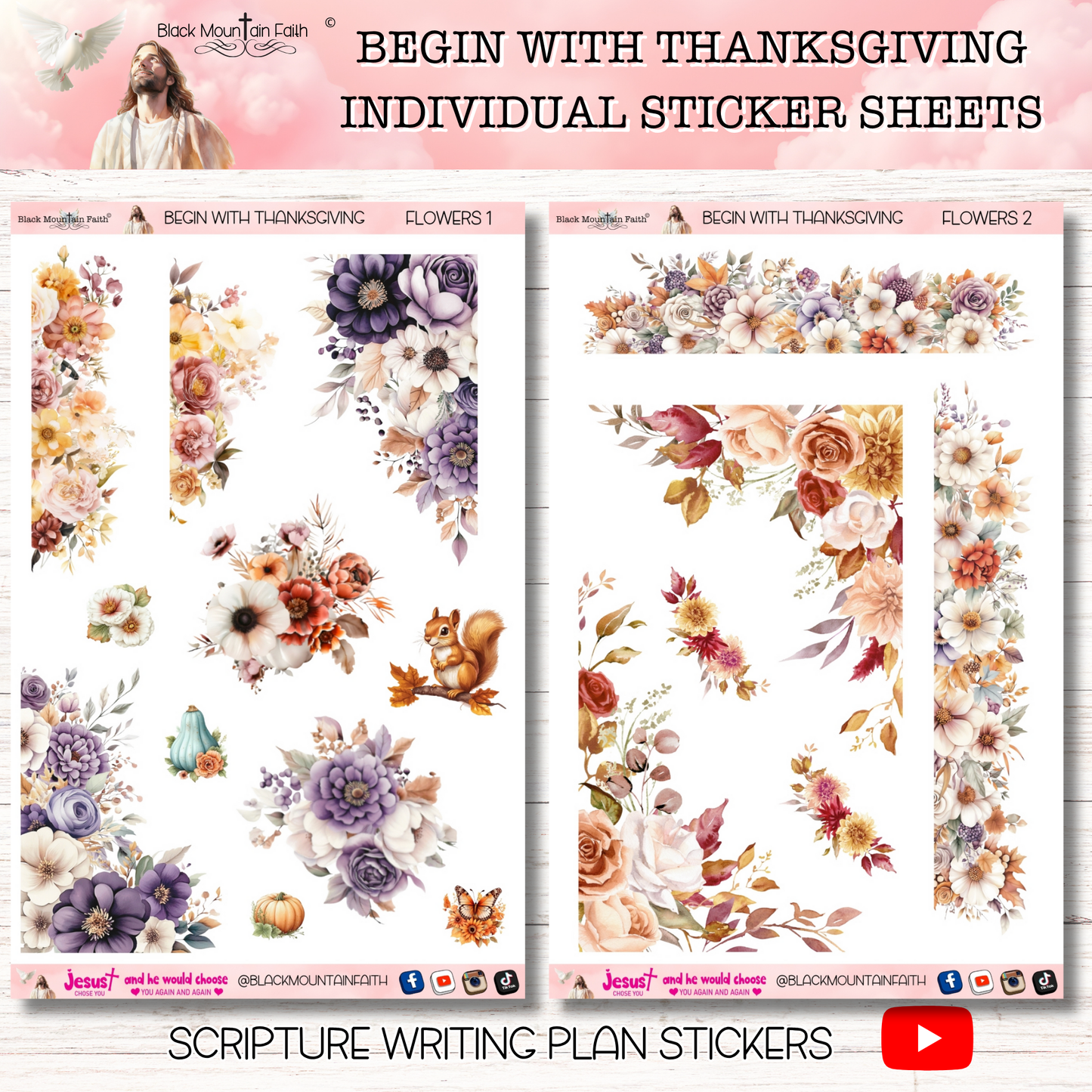 Begin with Thanksgiving Scripture Writing Plan Stickers